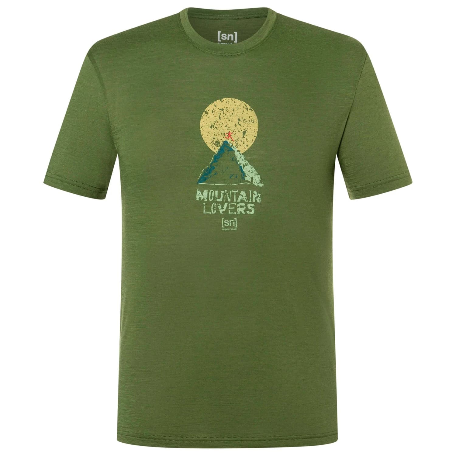 Мъжка мериносова блуза Super.natural No Map Tee Merino shirt - Chive / Various