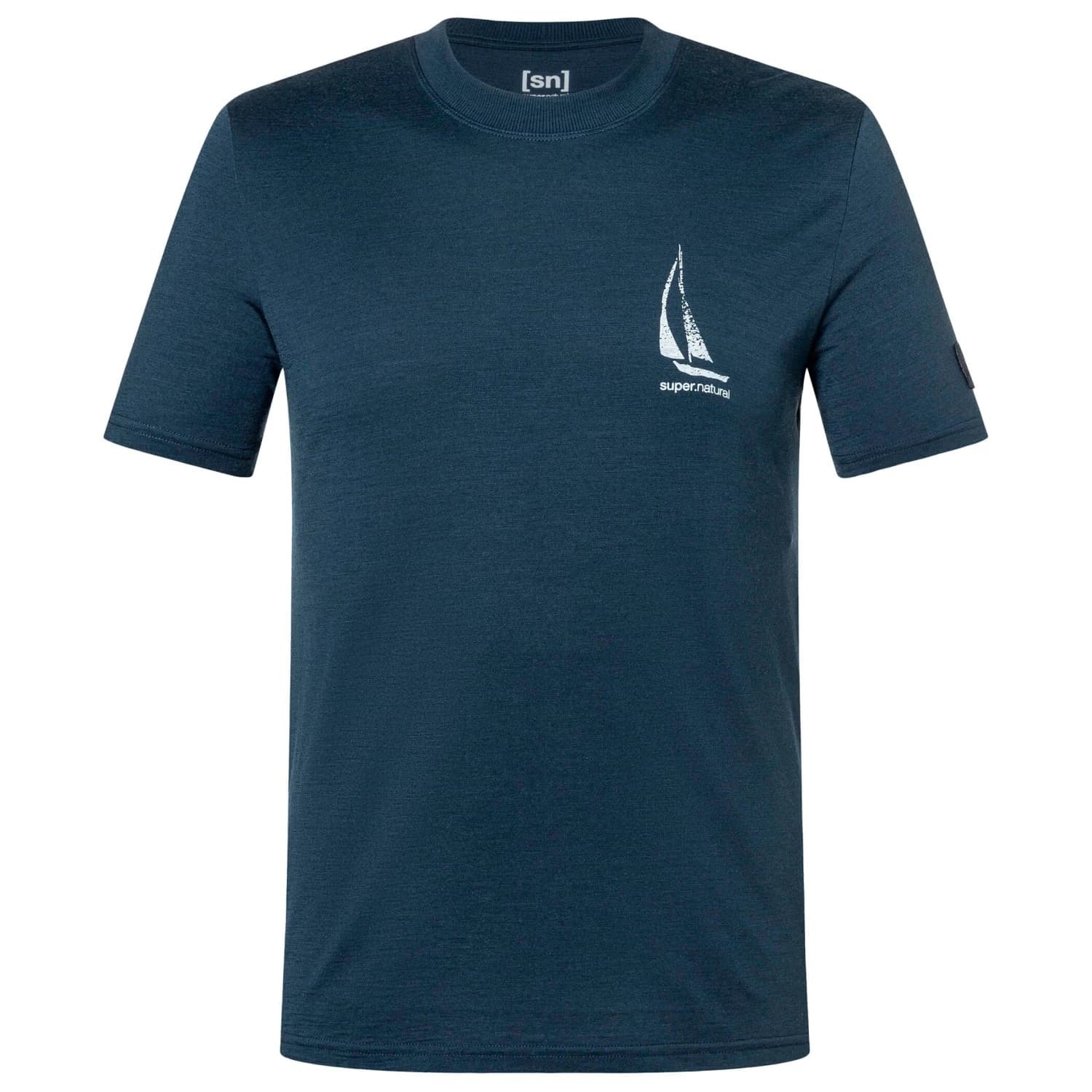 Мъжка мериносова блуза Super.natural Sailing Boat Bio Jersey Tee Merino shirt - Blueberry / White Stone