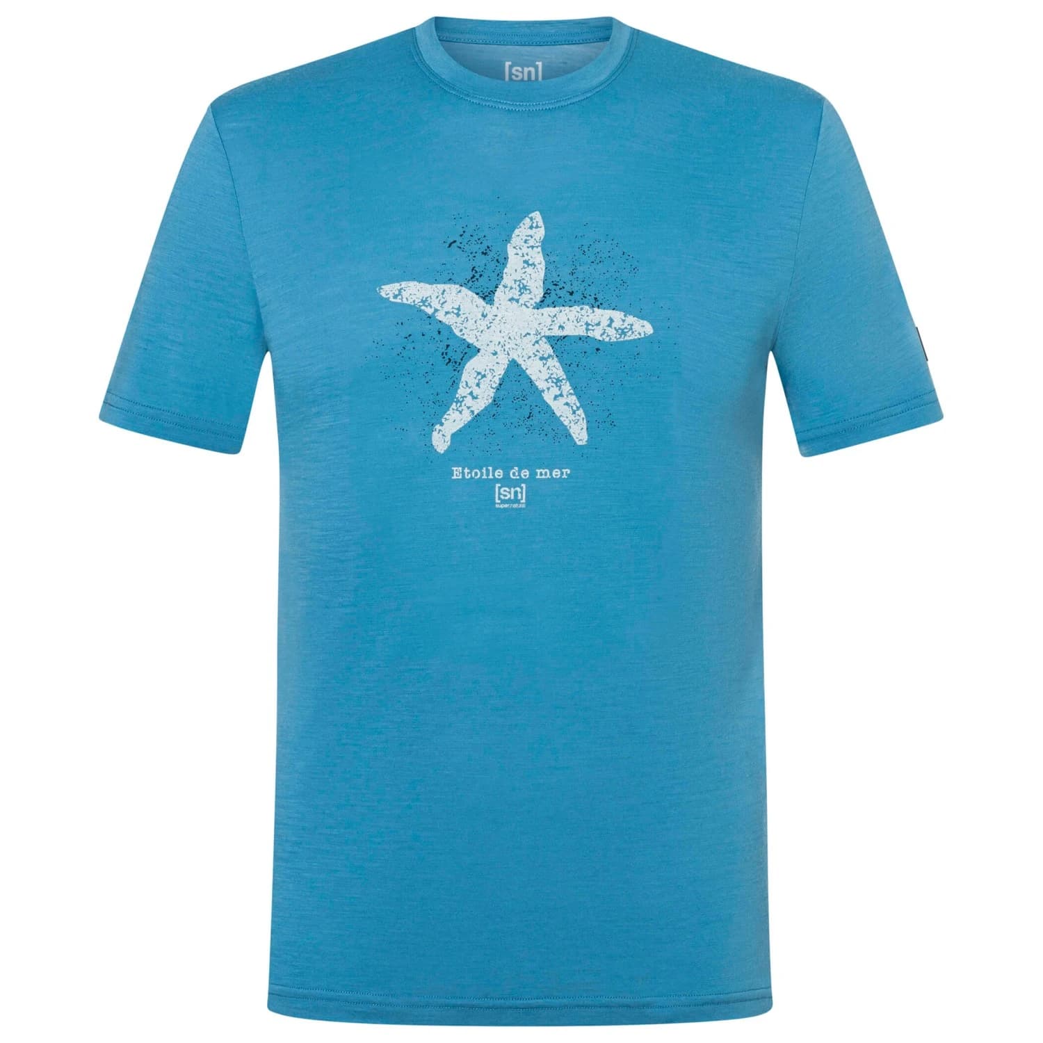 Мъжка мериносова блуза super.natural Sea Star Tee Merino shirt - Blue Heaven / Various