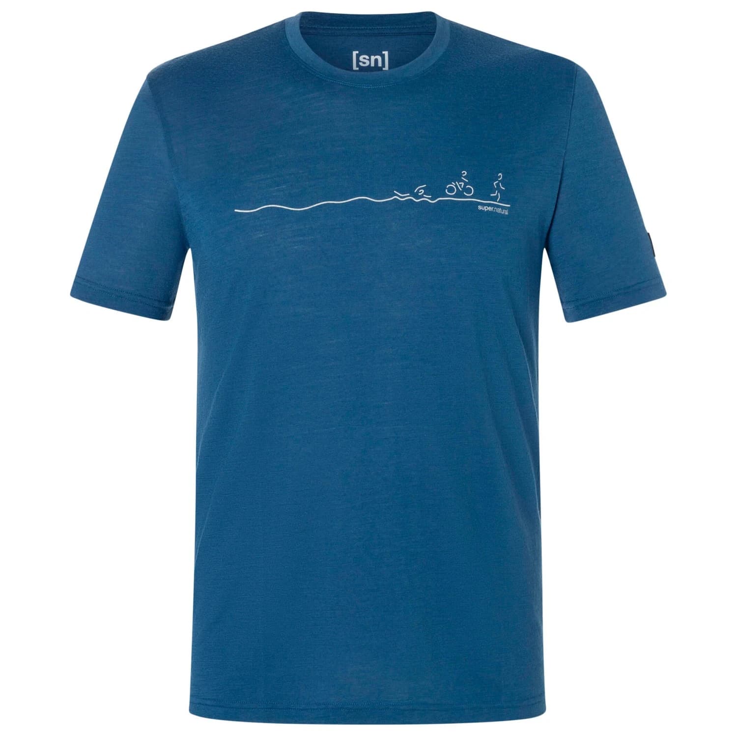 Мъжка мериносова блуза super.natural Tri Tee Merino shirt - Ocean Blue / Feather Grey