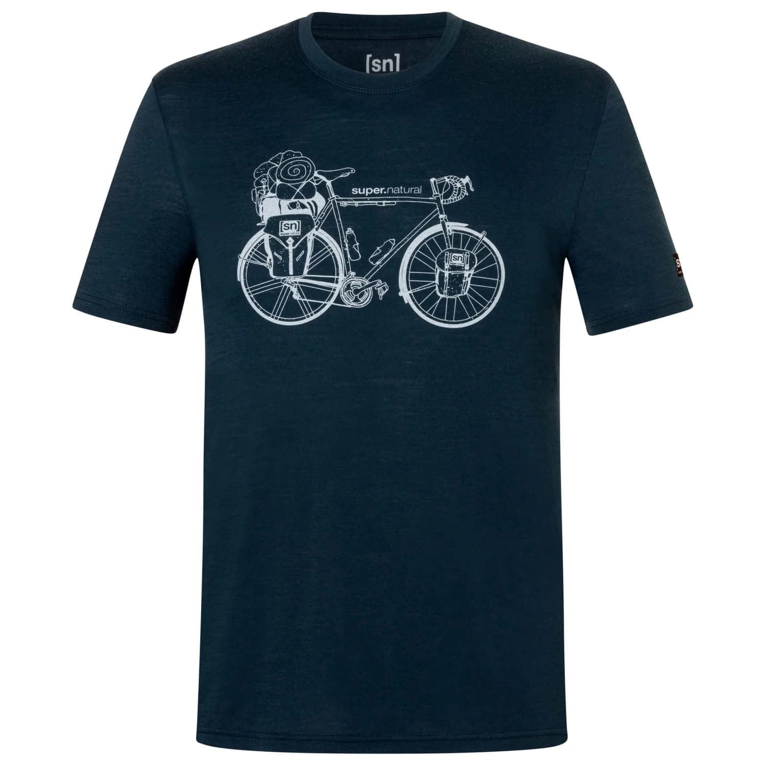 Мъжка мериносова блуза super.natural Wander Wheel Tee Merino shirt - Blueberry / Vapor Grey
