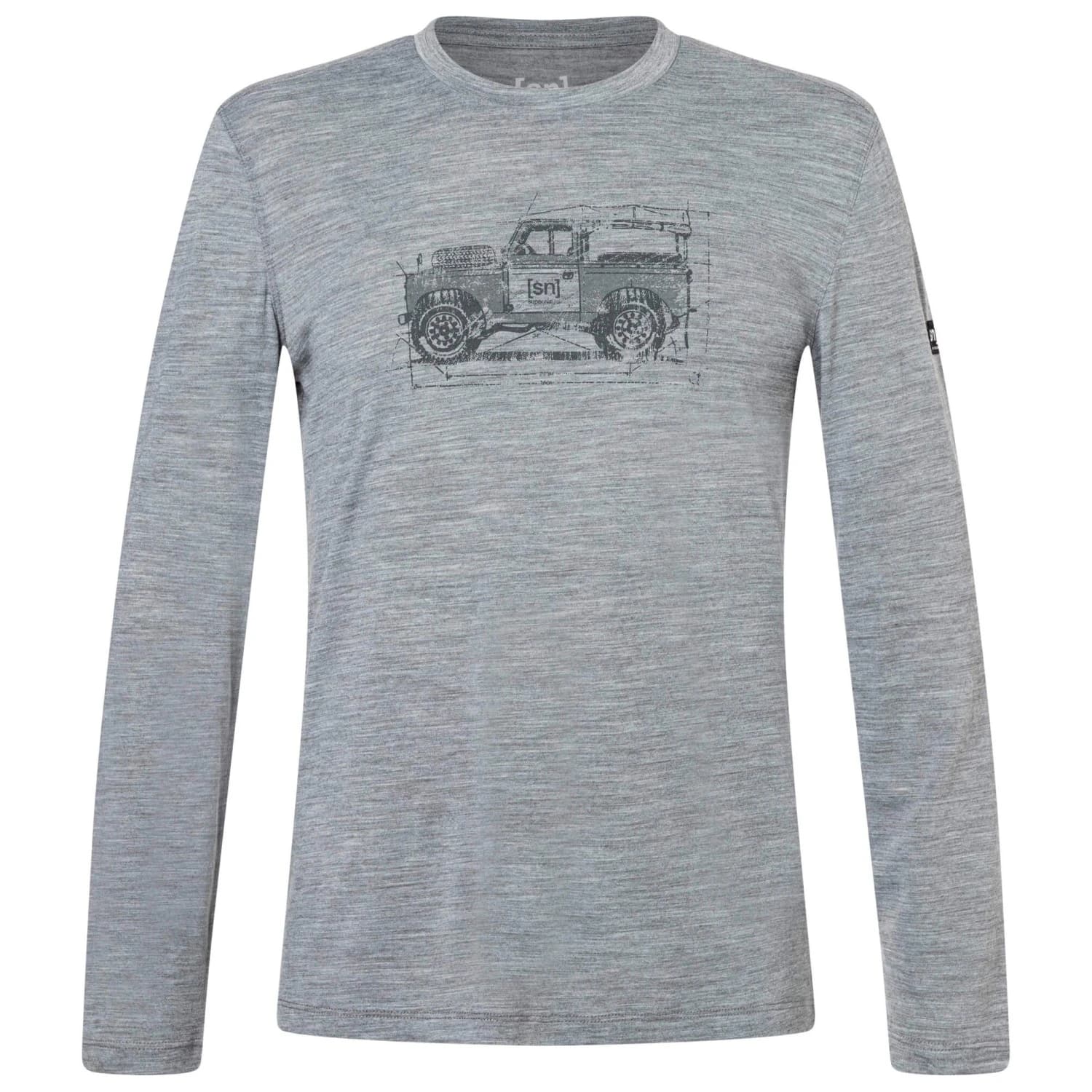 Мъжка мериносова блуза super.natural Willi L/S Merino shirt - Cashmere Grey Melange / Various