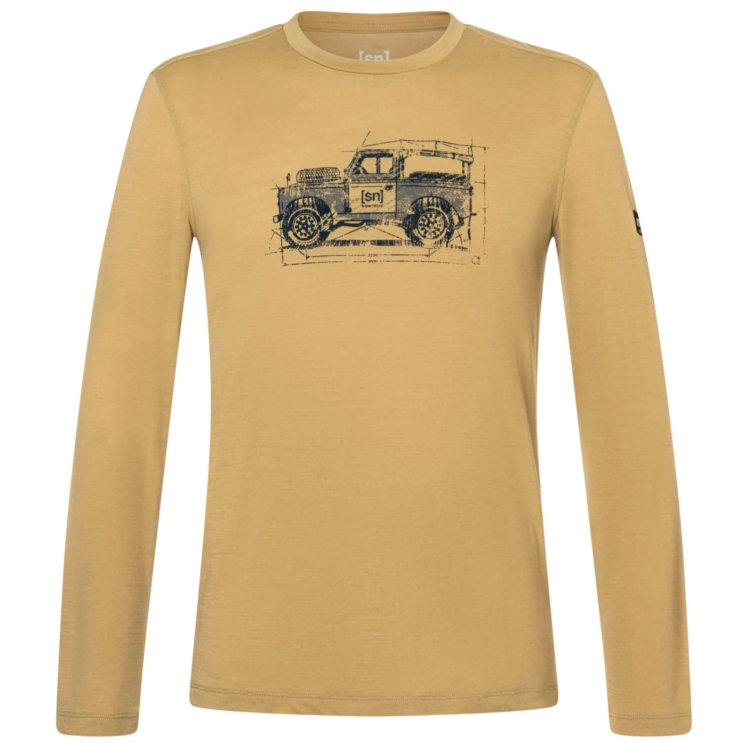 Мъжка мериносова блуза super.natural Willi L/S Merino shirt - Sahara / Various