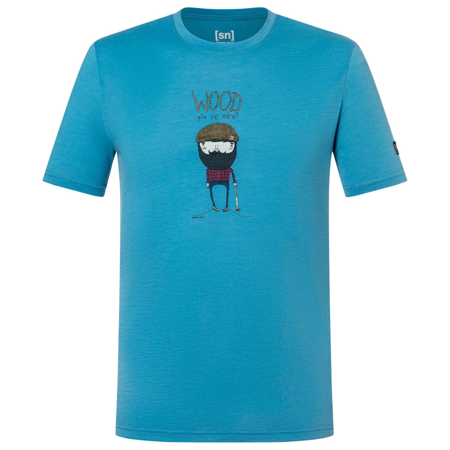 Мъжка мериносова блуза super.natural Wood Crafti Tee Merino shirt - Blue Heaven / Various