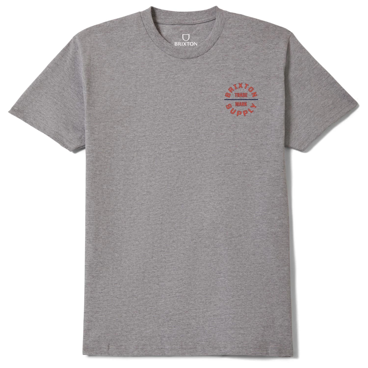 Мъжка тениска Brixton Oath V S/S Standard T-shirt - Heather Grey / Lava Red / Midnight