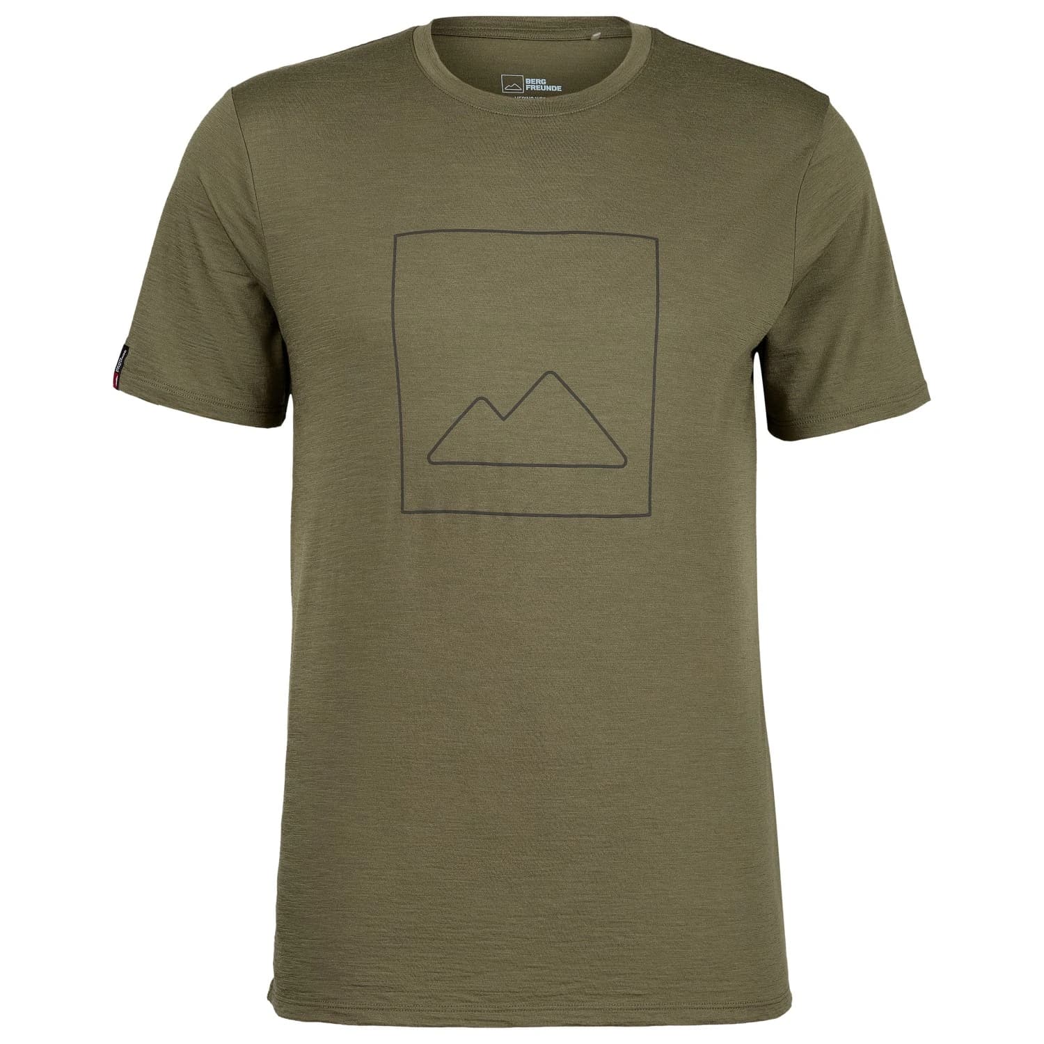 Мъжка мериносова блуза Bergfreunde Merino155 RömersteinBF. Print Tee Merino shirt - Olive Green