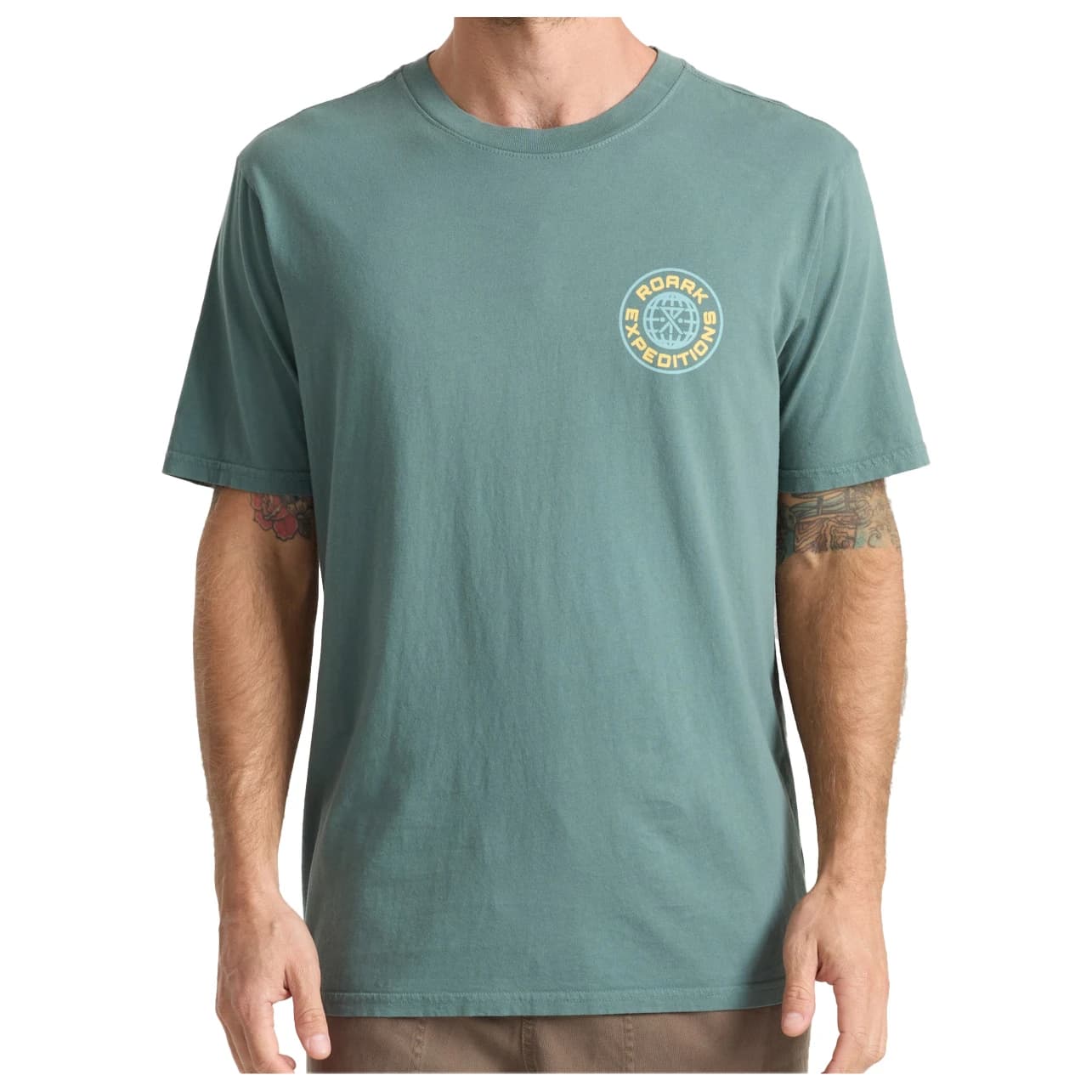 Мъжка тениска Roark Goin Global T-shirt - Slate Green