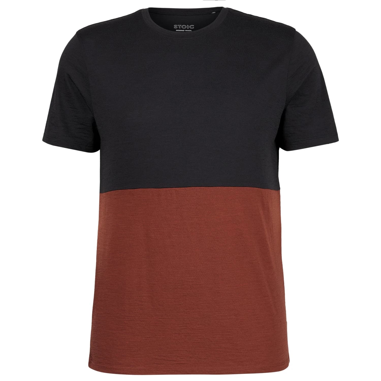 Мъжка мериносова блуза Stoic Merino155 LaholmSt. Colorblock T-Shirt Merino shirt - Black / Timber Red