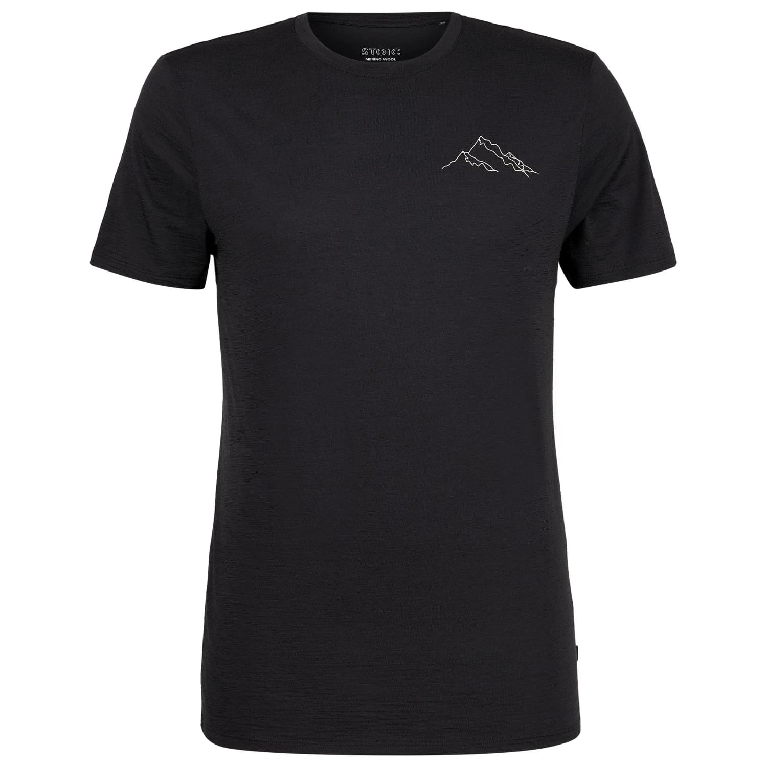 Мъжка мериносова блуза Stoic Merino155 LaholmSt. Print T-Shirt Mountain II Merino shirt - Black