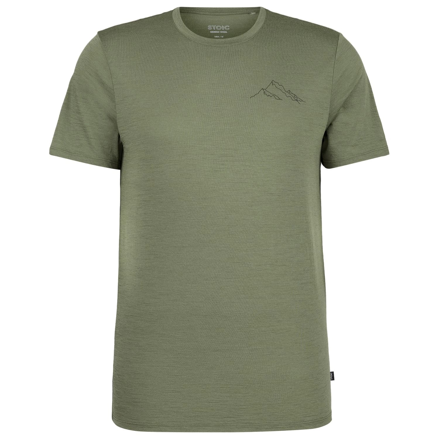Мъжка мериносова блуза Stoic Merino155 LaholmSt. Print T-Shirt Mountain II Merino shirt - Moss Green