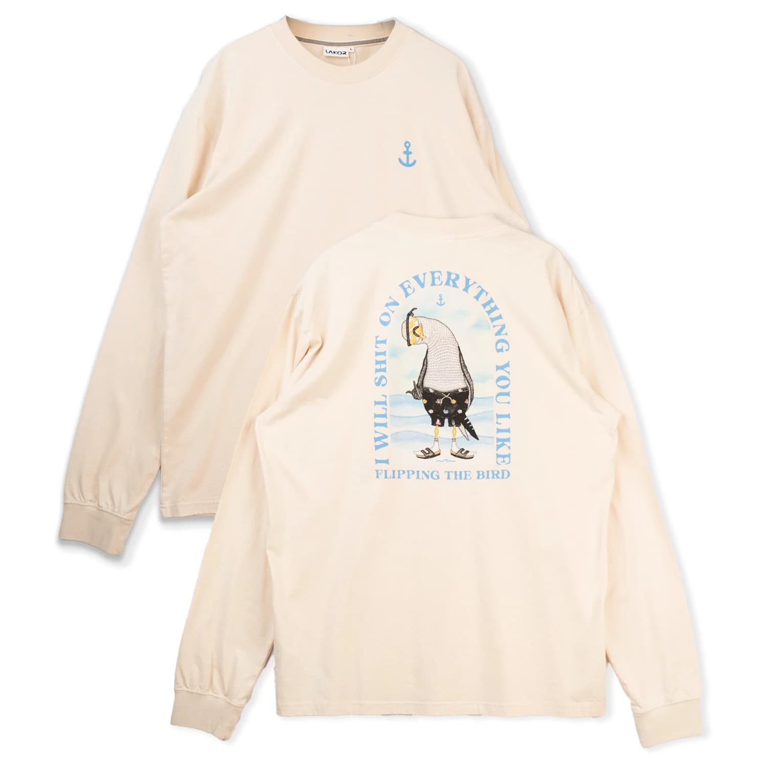 Мъжка блуза с дълъг ръкав LAKOR L/S Back Flipping T-Shirt Longsleeve - Rainy Day