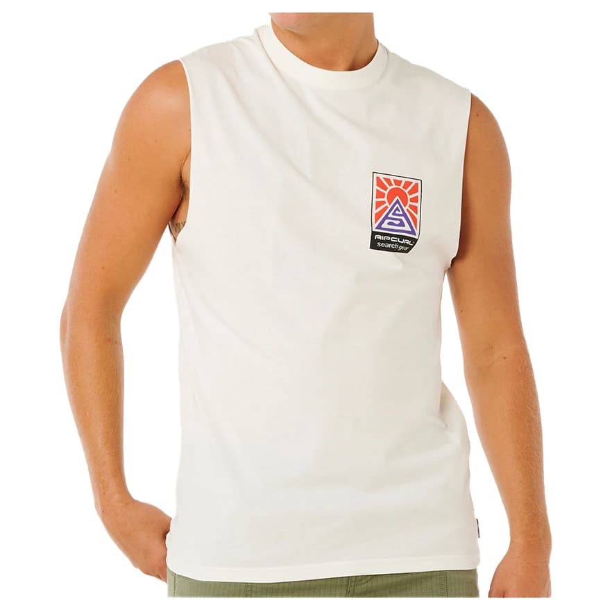 Мъжки потник с широка презрамка Rip Curl Search Dawn Muscle Tank top - Bone