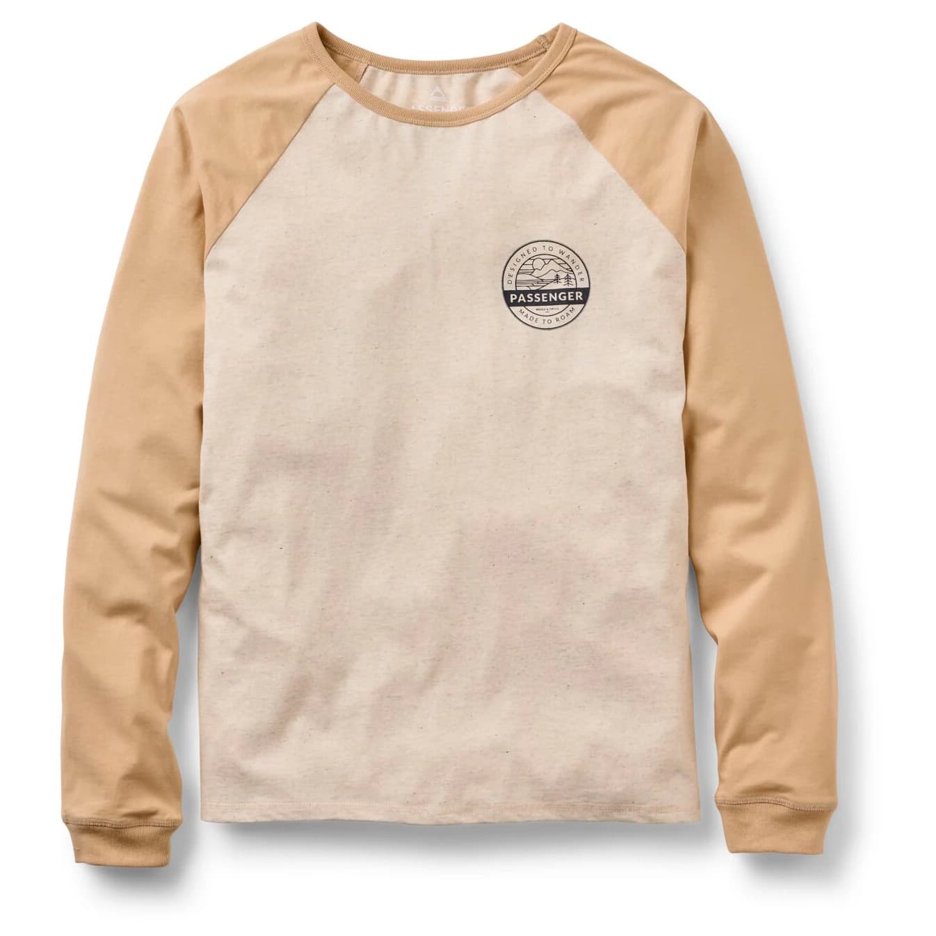 Мъжка блуза с дълъг ръкав Passenger Odyssey Recycled Cotton Raglan T-Shirt Longsleeve - Milky Marl
