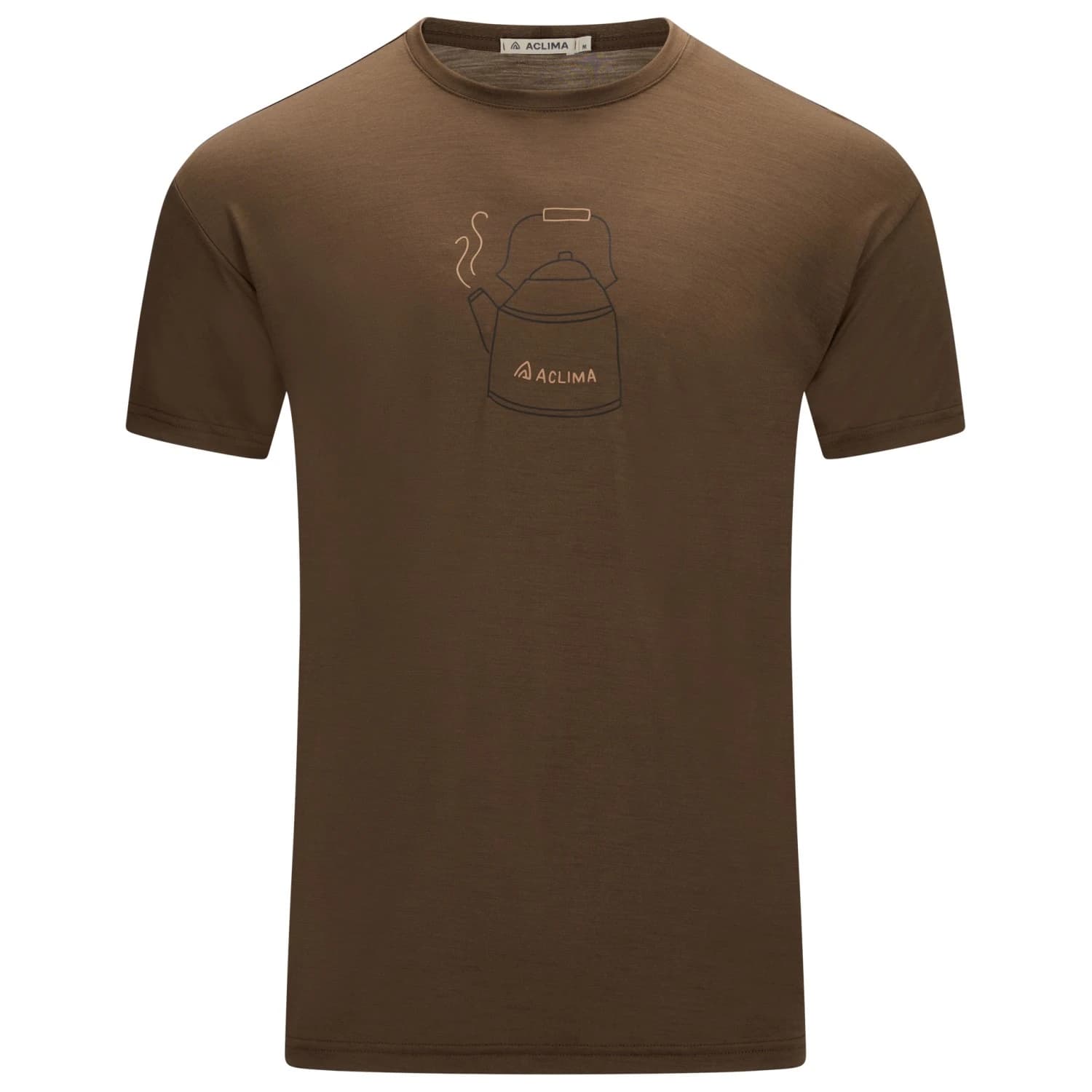 Мъжка мериносова блуза Aclima Lightwool 140 Tee Kettle Merino shirt - Dark Earth