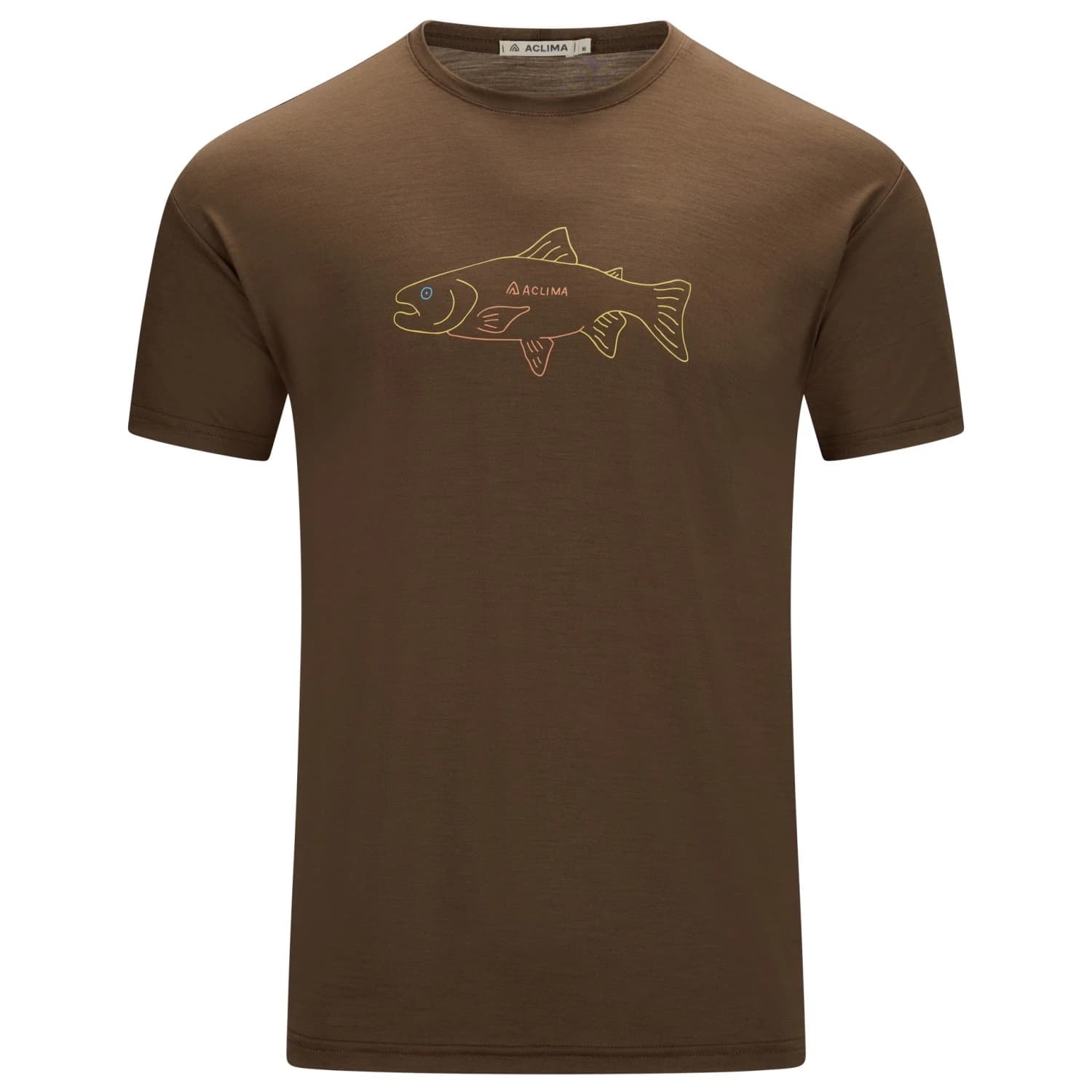 Мъжка мериносова блуза Aclima Lightwool 140 Tee Salmon Merino shirt - Dark Earth