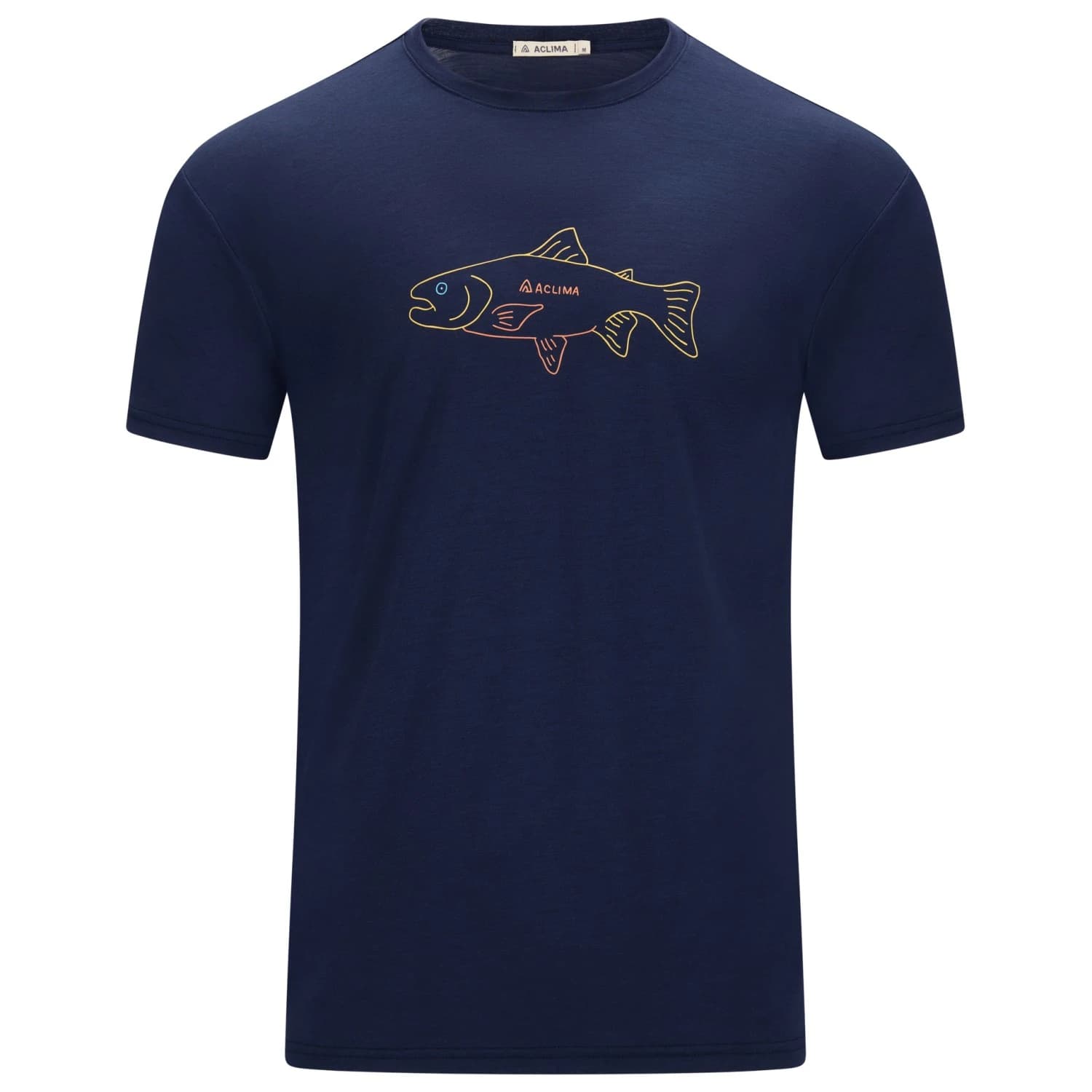 Мъжка мериносова блуза Aclima Lightwool 140 Tee Salmon Merino shirt - Navy Blazer