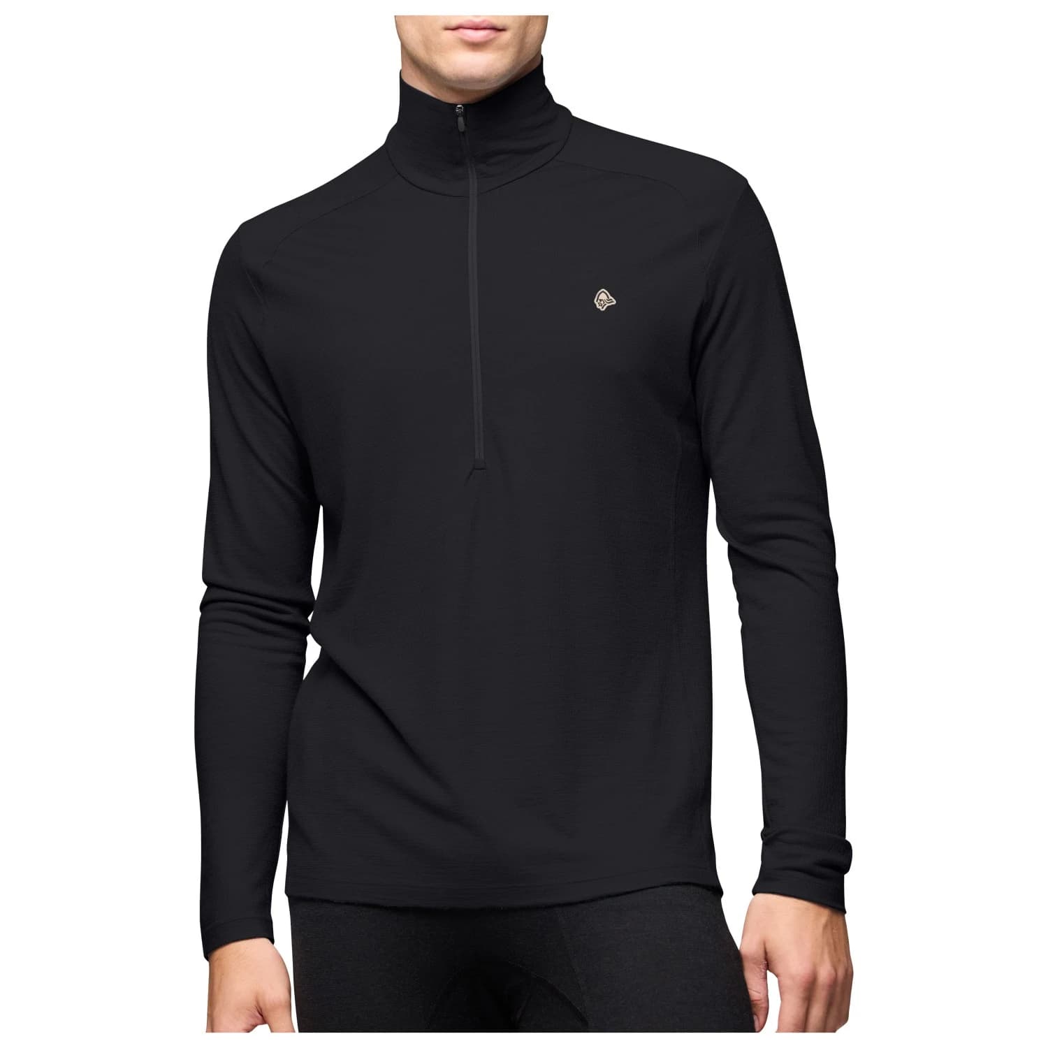 Мъжка мериносова блуза Norrøna Femund PureUll Zip Neck Merino shirt - Caviar Black