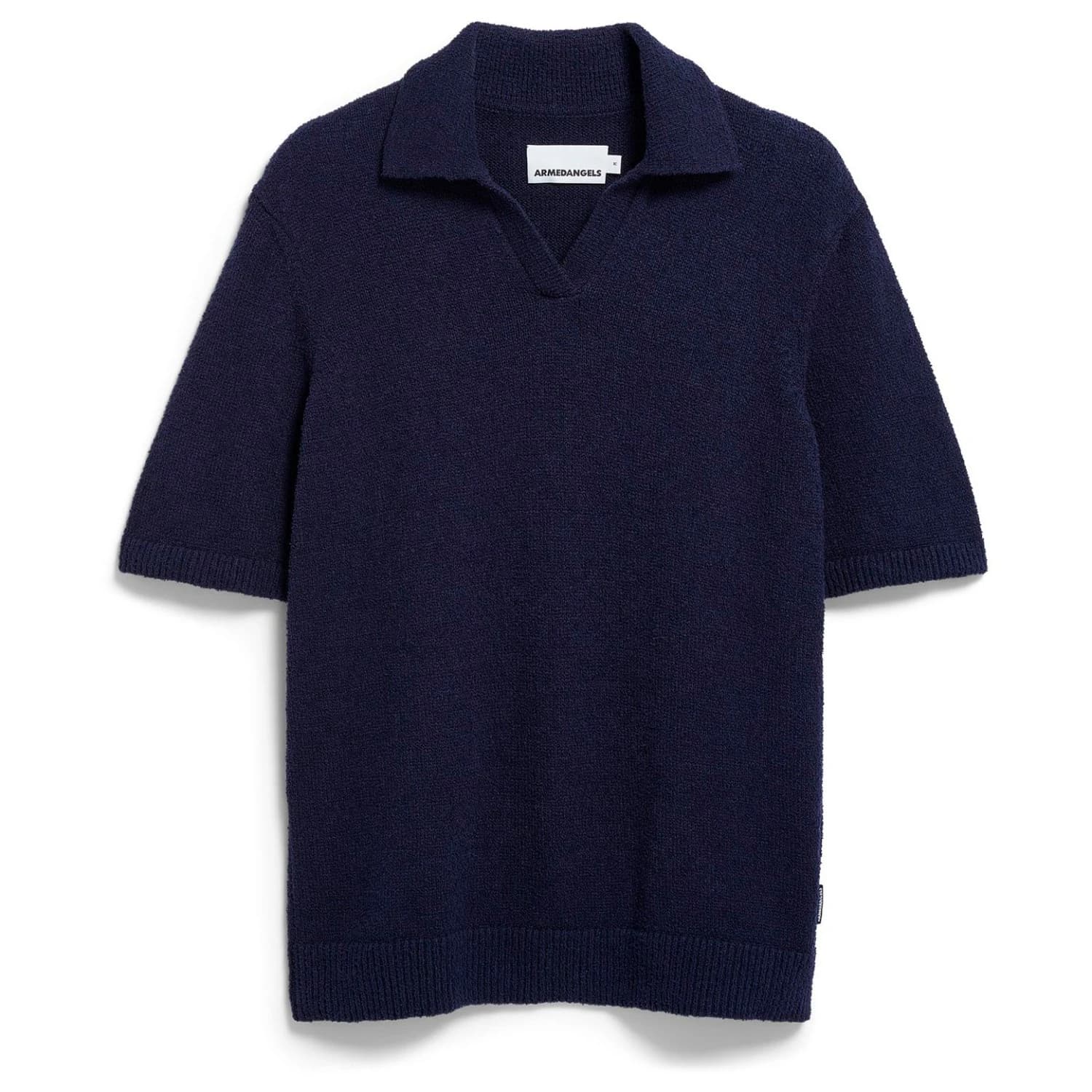 Мъжка поло тениска ARMEDANGELS Boucle Knit Polo shirt - Night Sky