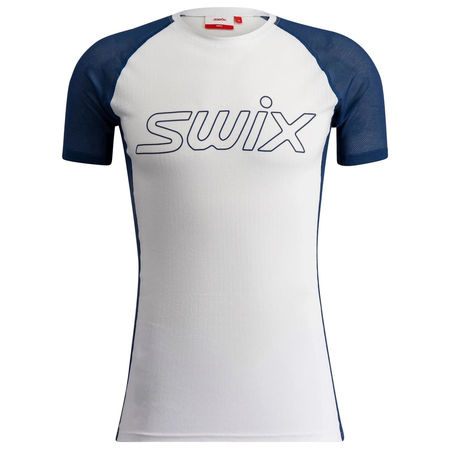 Мъжка тениска Swix Racex Light Short Sleeve Running shirt - Bright White / Lake Blue