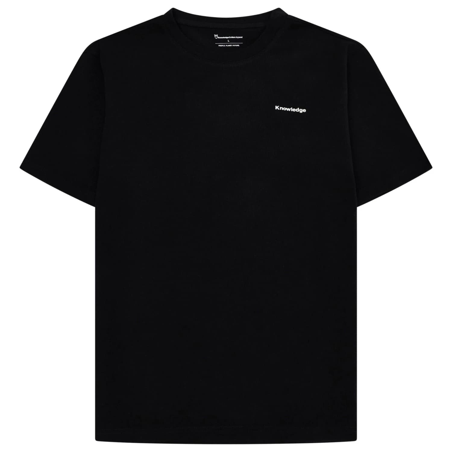 Мъжка тениска Knowledgecotton apparel Regenerative Organic Cotton Back Print T-Shirt II T-shirt - Black Jet