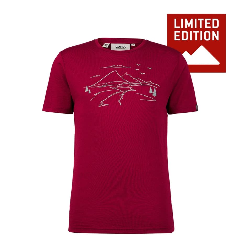 Тениска Ivanhoe of Sweden Underwool Ceasar Exclusive Merino shirt - Royal Cherry
