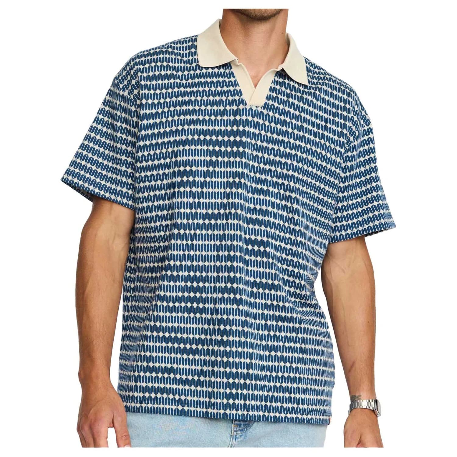 Мъжка поло тениска Revolution Jaquard Polo Shirt - Navy