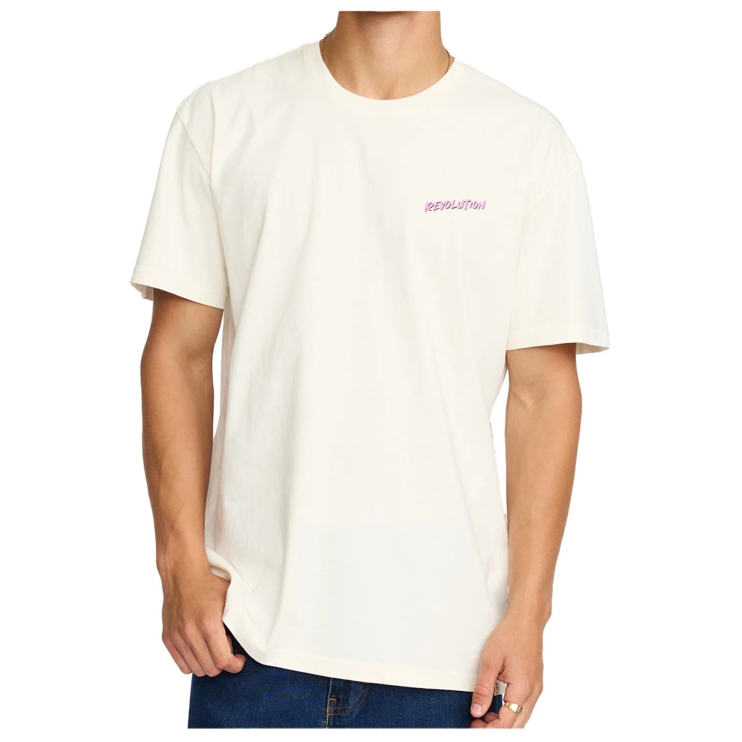 Мъжка тениска Revolution Printed T-Shirt Sign T-shirt - Offwhite