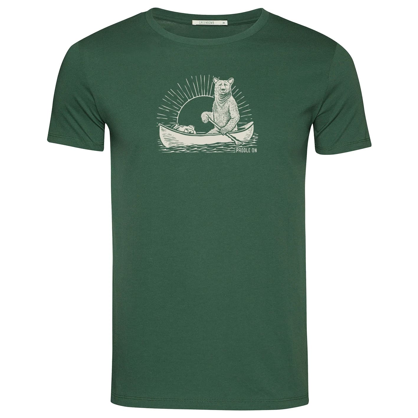 Мъжка тениска Greenbomb Bear Canoe Guide T-Shirt - Bottle Green