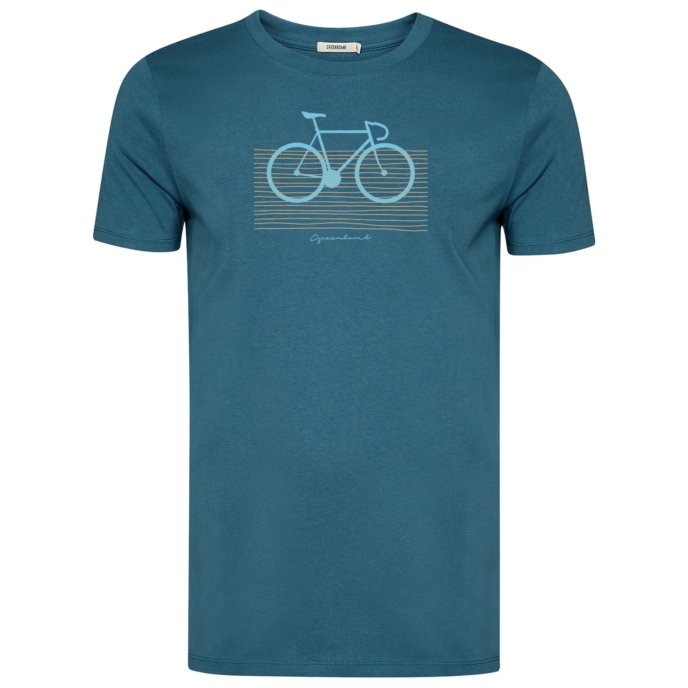 Мъжка тениска GreenBomb Bike Bars Guide T-Shirt - Tidal Blue