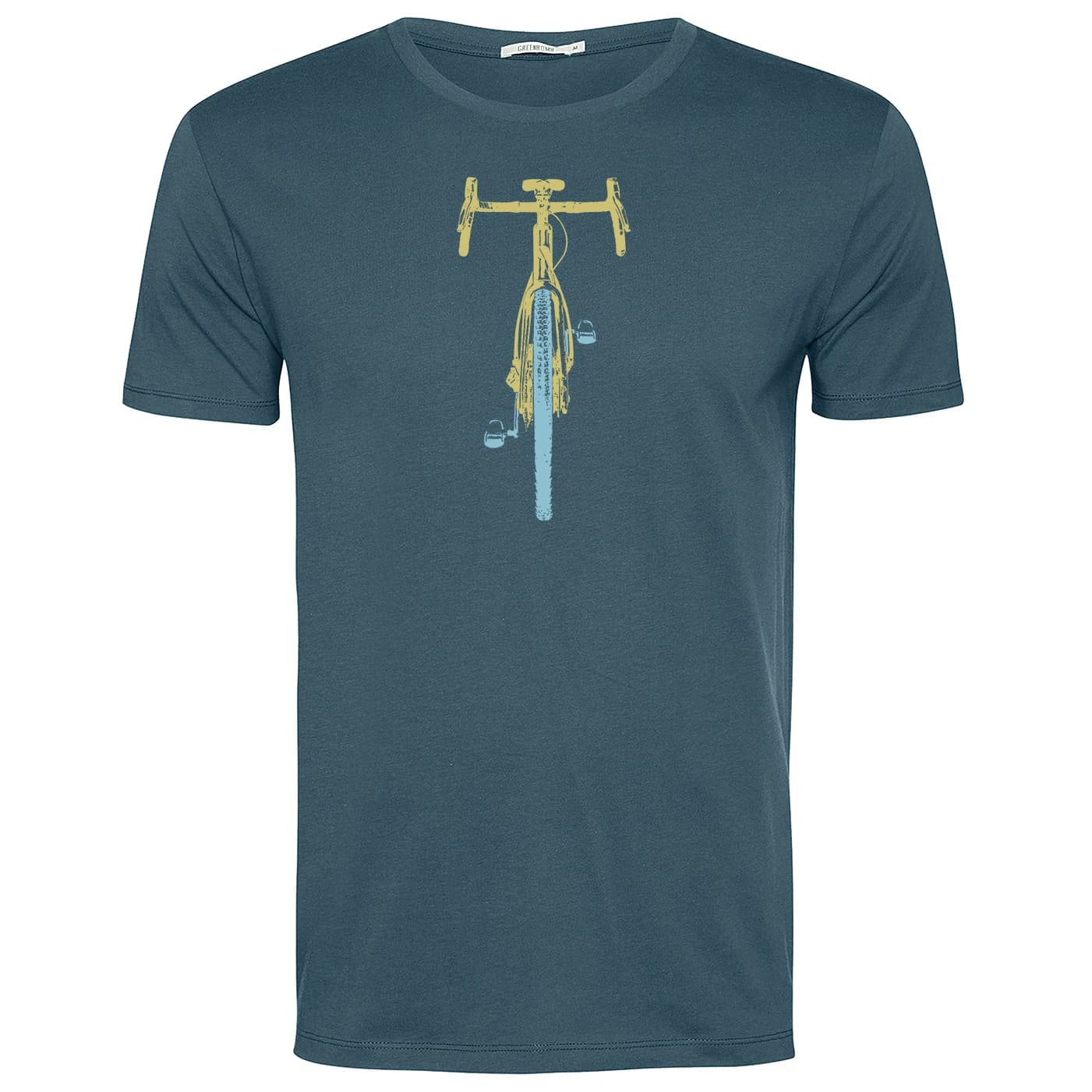 Мъжка тениска GreenBomb Bike Front Stamp Guide T-Shirt - Blue Stone