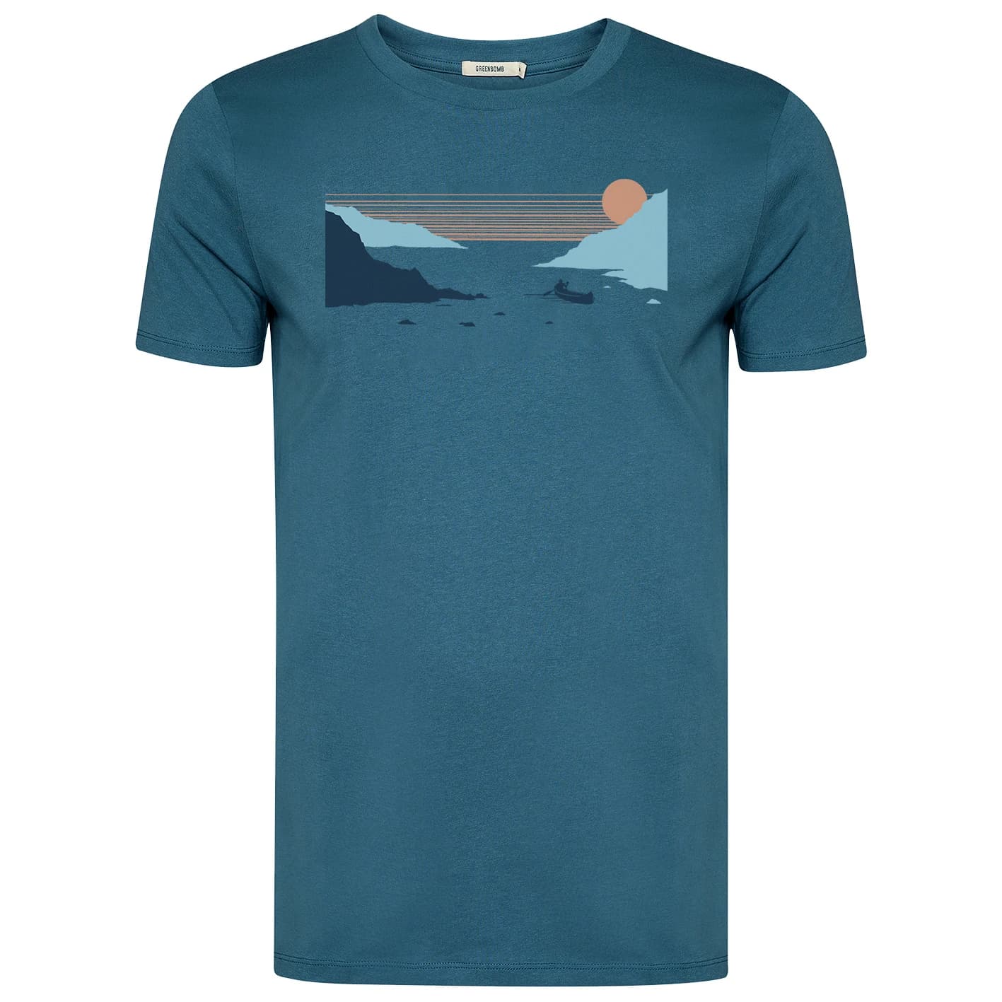 Мъжка тениска Greenbomb Canoe Fjord Guide T-Shirt - Tidal Blue