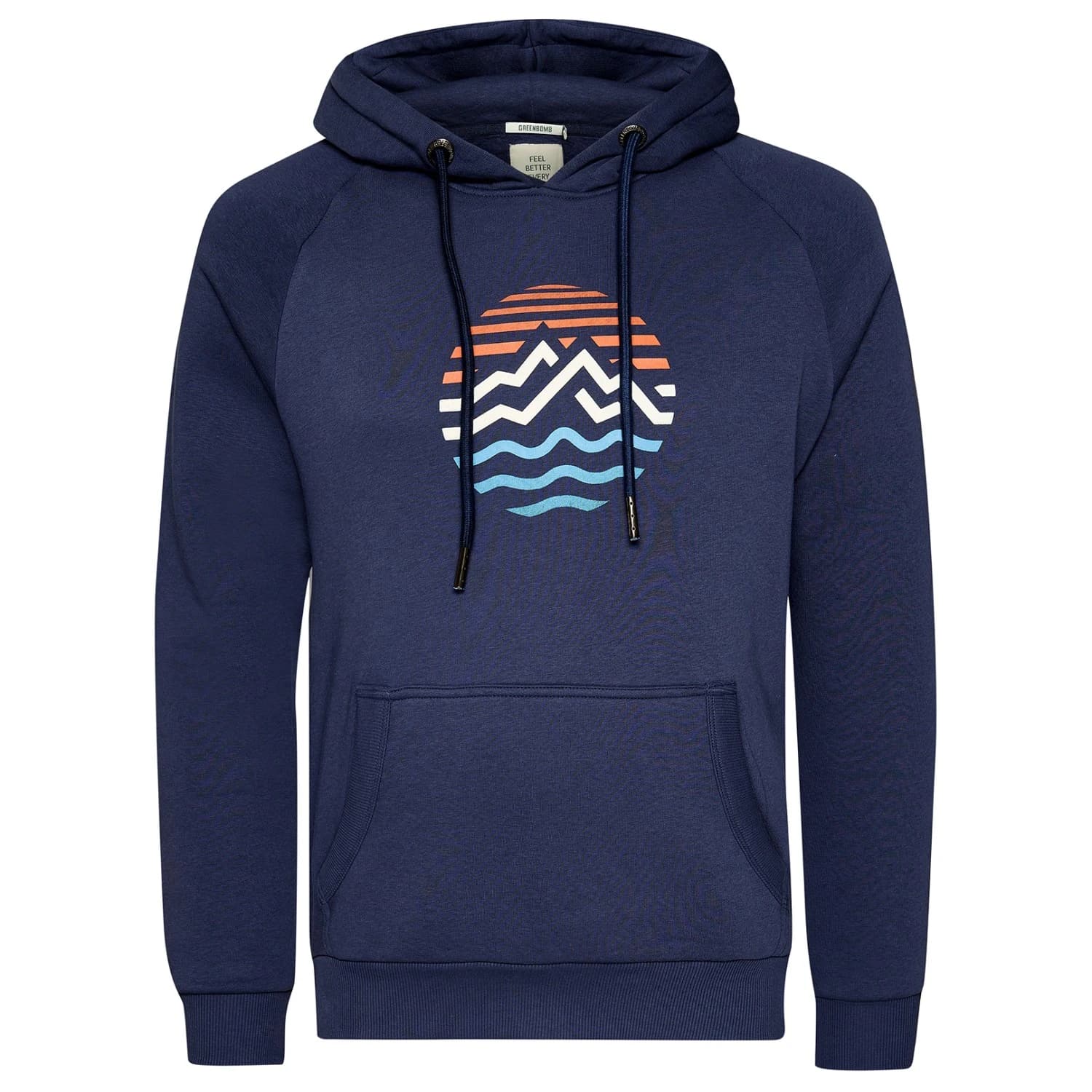 Мъжки суичър GreenBomb Mountain Stripes Trek Hoodie - Navy