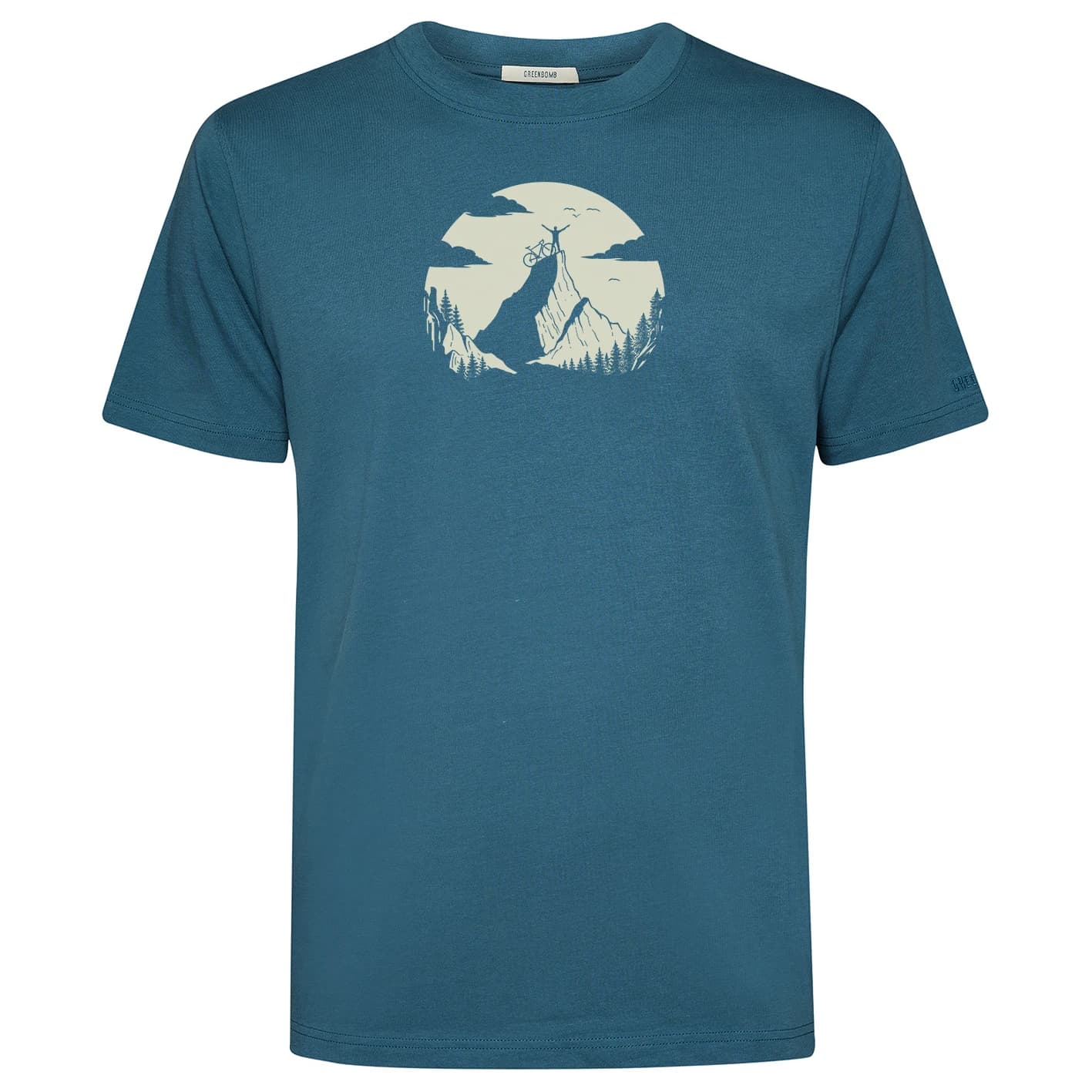 Мъжка тениска GreenBomb Nature Clouds Ride Fusion T-shirt - Tidal Blue