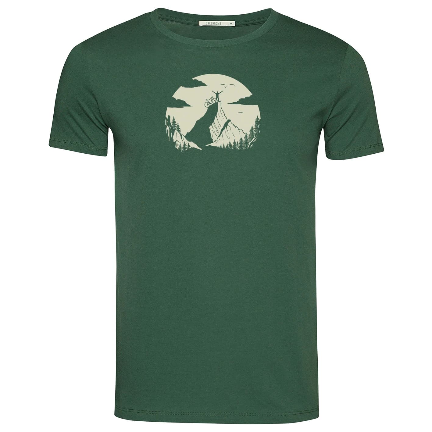 Мъжка тениска GreenBomb Nature Clouds Ride Guide T-Shirt - Bottle Green