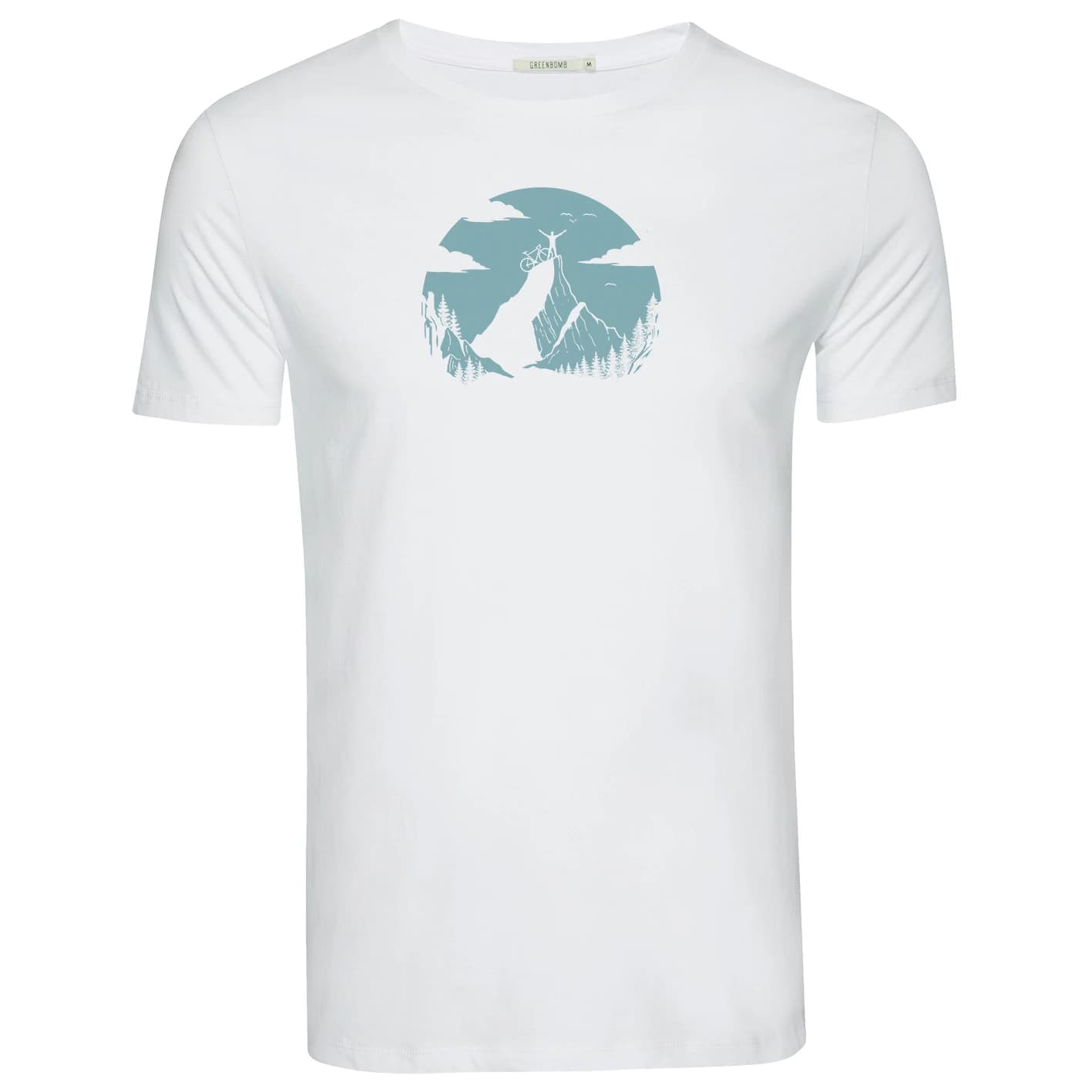 Мъжка тениска GreenBomb Nature Clouds Ride Guide T-Shirt - White