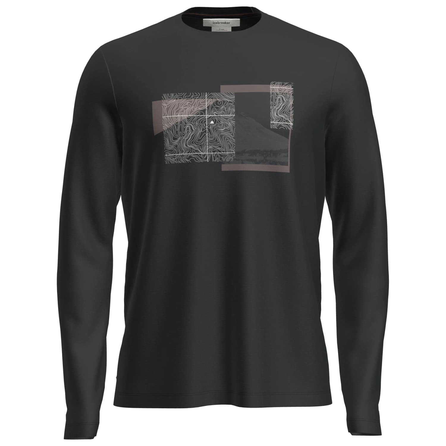 Мъжка мериносова блуза Icebreaker Merino 150 Tech Lite L/S Tee Peak Balance Merino longsleeve - Black
