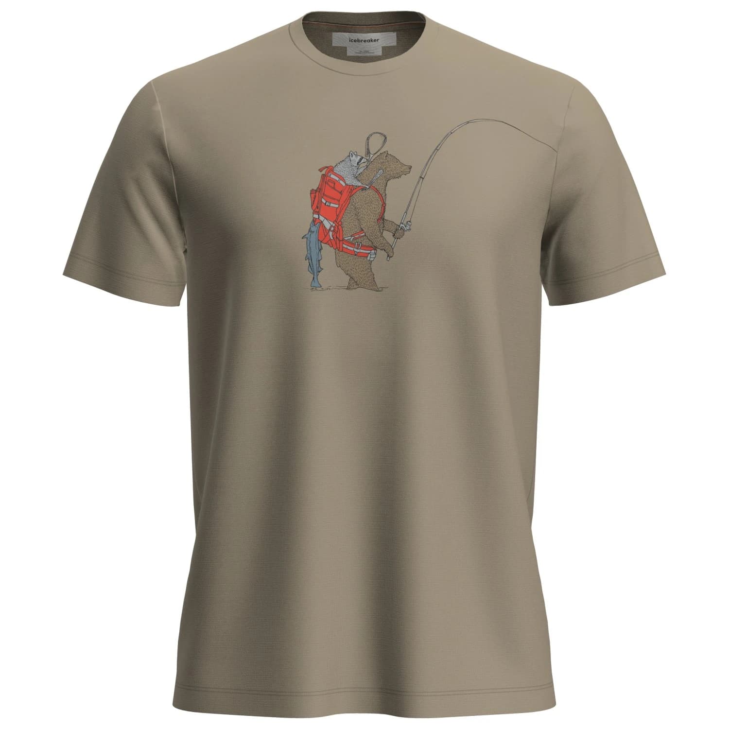 Мъжка мериносова блуза Icebreaker Merino 150 Tech Lite S/S Tee Bear Catch Merino shirt - Flagstone