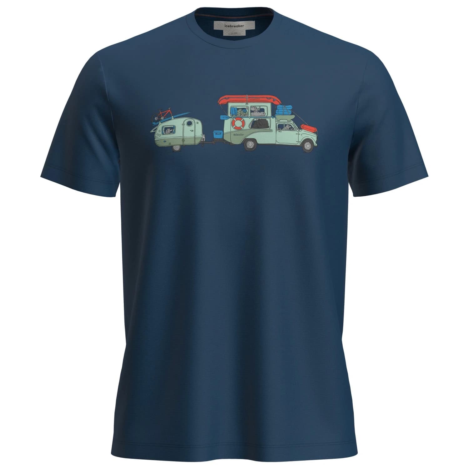Мъжка мериносова блуза Icebreaker Merino 150 Tech Lite S/S Tee Transportage Merino shirt - Atlantis