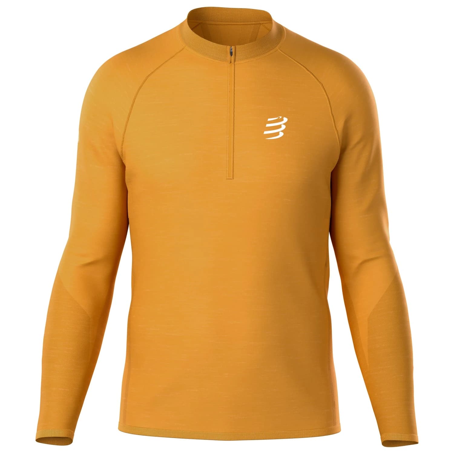 Тениска Compressport Merino Half-Zip L/S Tshirt Running shirt - Sunflower / Reflective White