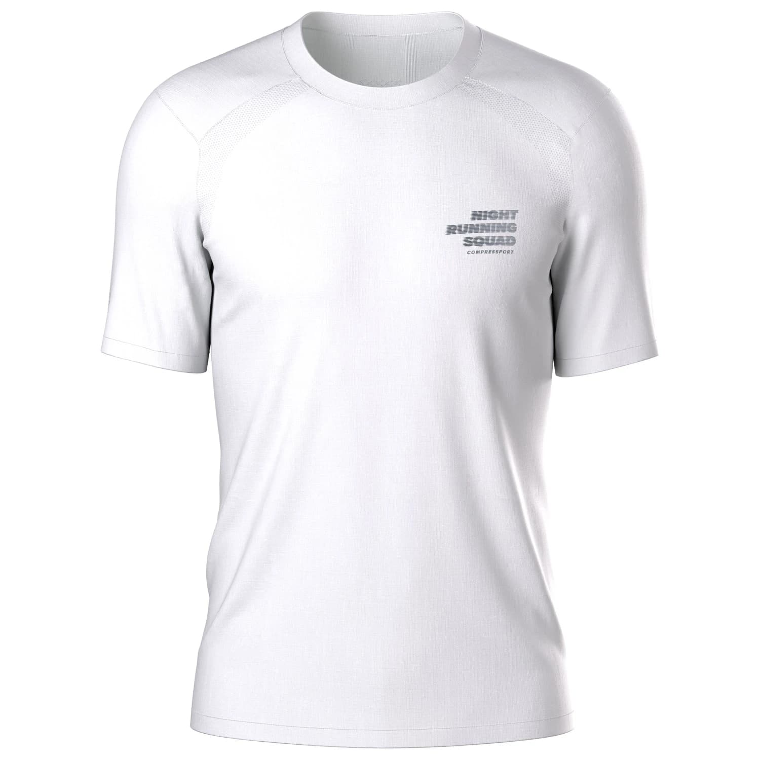 Тениска Compressport Performance S/S Tshirt Night Running Squad Running shirt - Blanc De Blanc