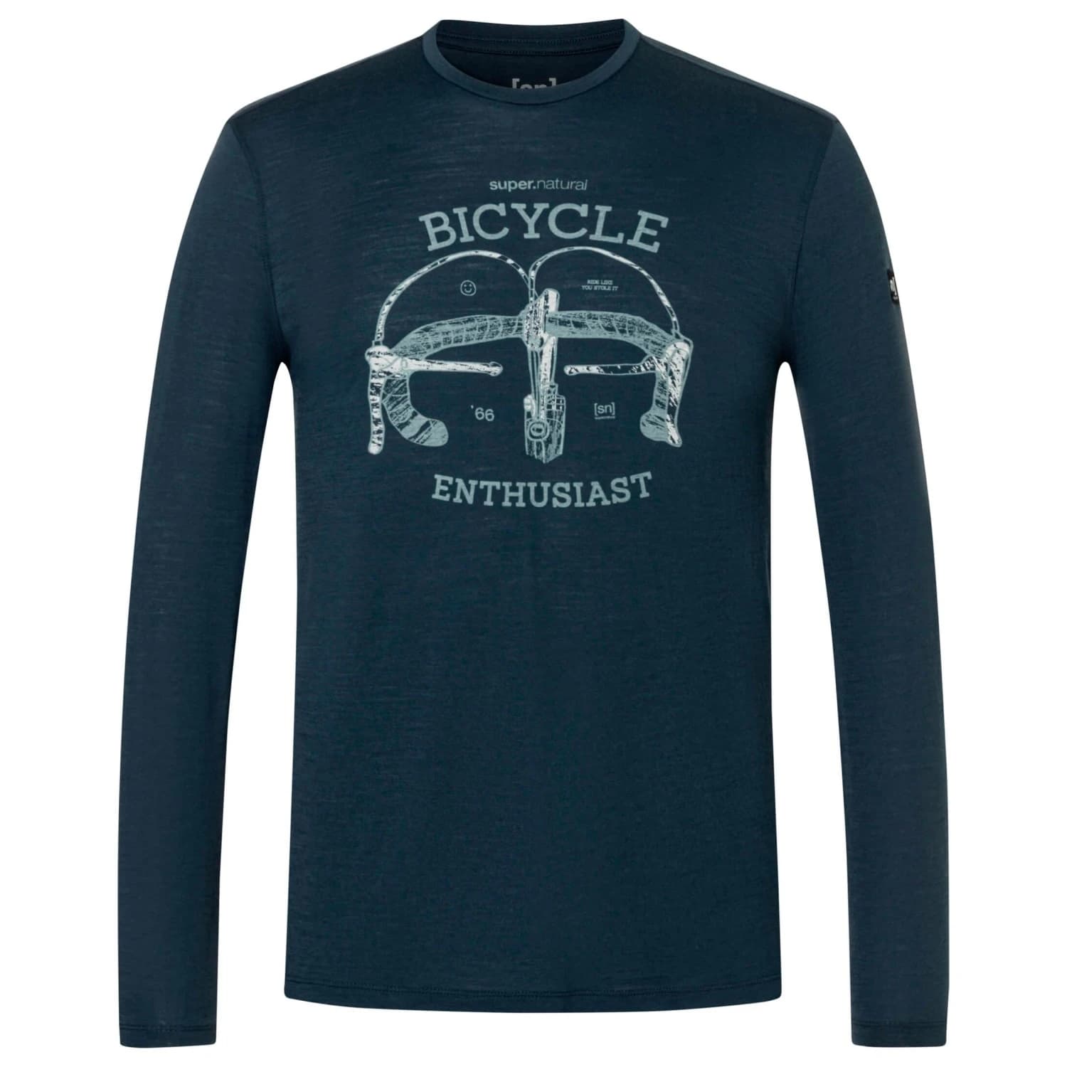 Мъжка блуза с дълъг ръкав super.natural Bike Enthusiast L/S Merino longsleeve - Blueberry / Various