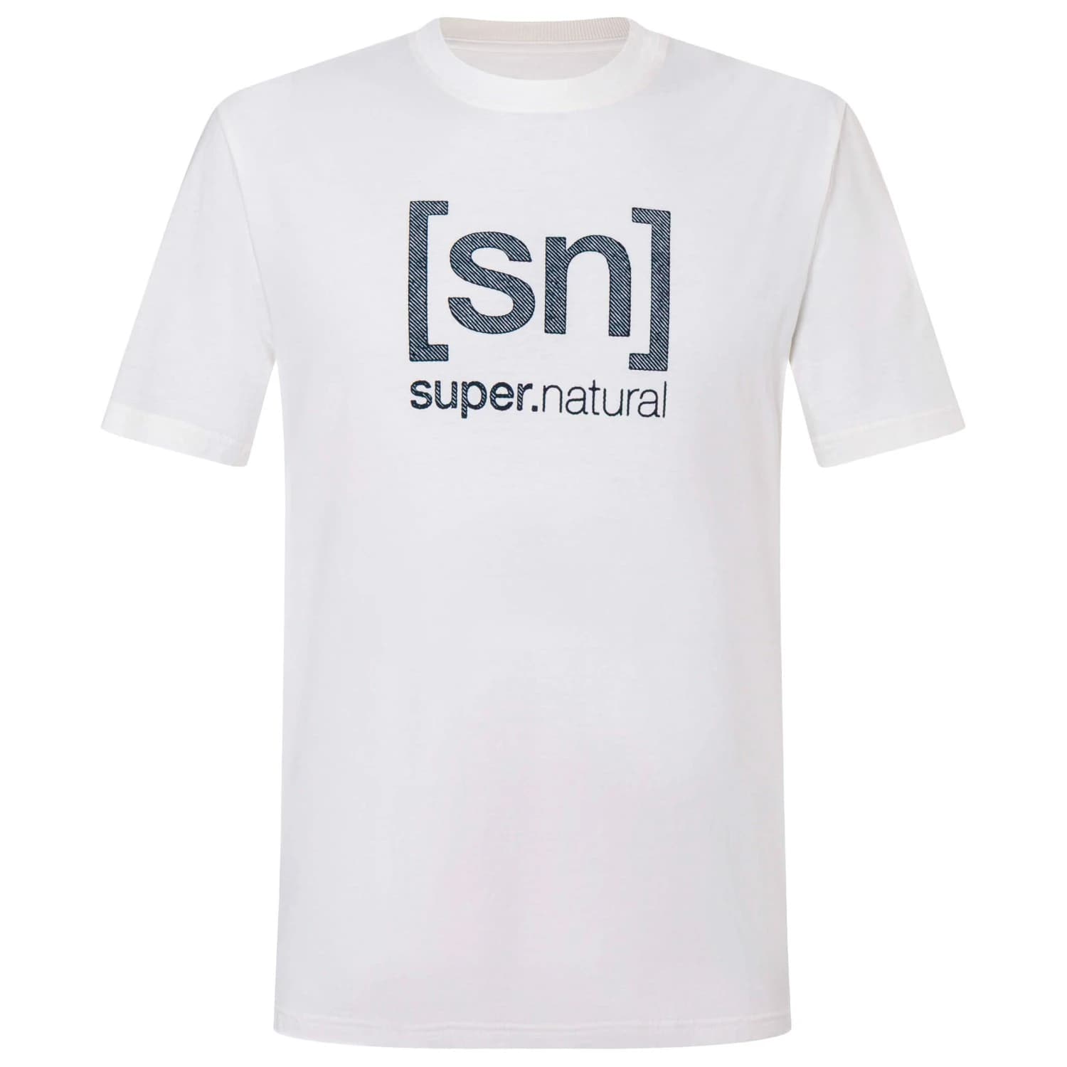 Мъжка мериносова блуза super.natural Denilogo Bio Cotton Tee Merino shirt - White / Blueberry