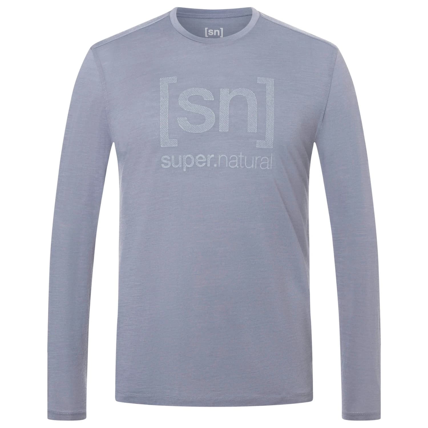 Блуза с дълъг ръкав super.natural Denilogo SN L/S Merino longsleeve - Foggy Blue / Vapor Grey
