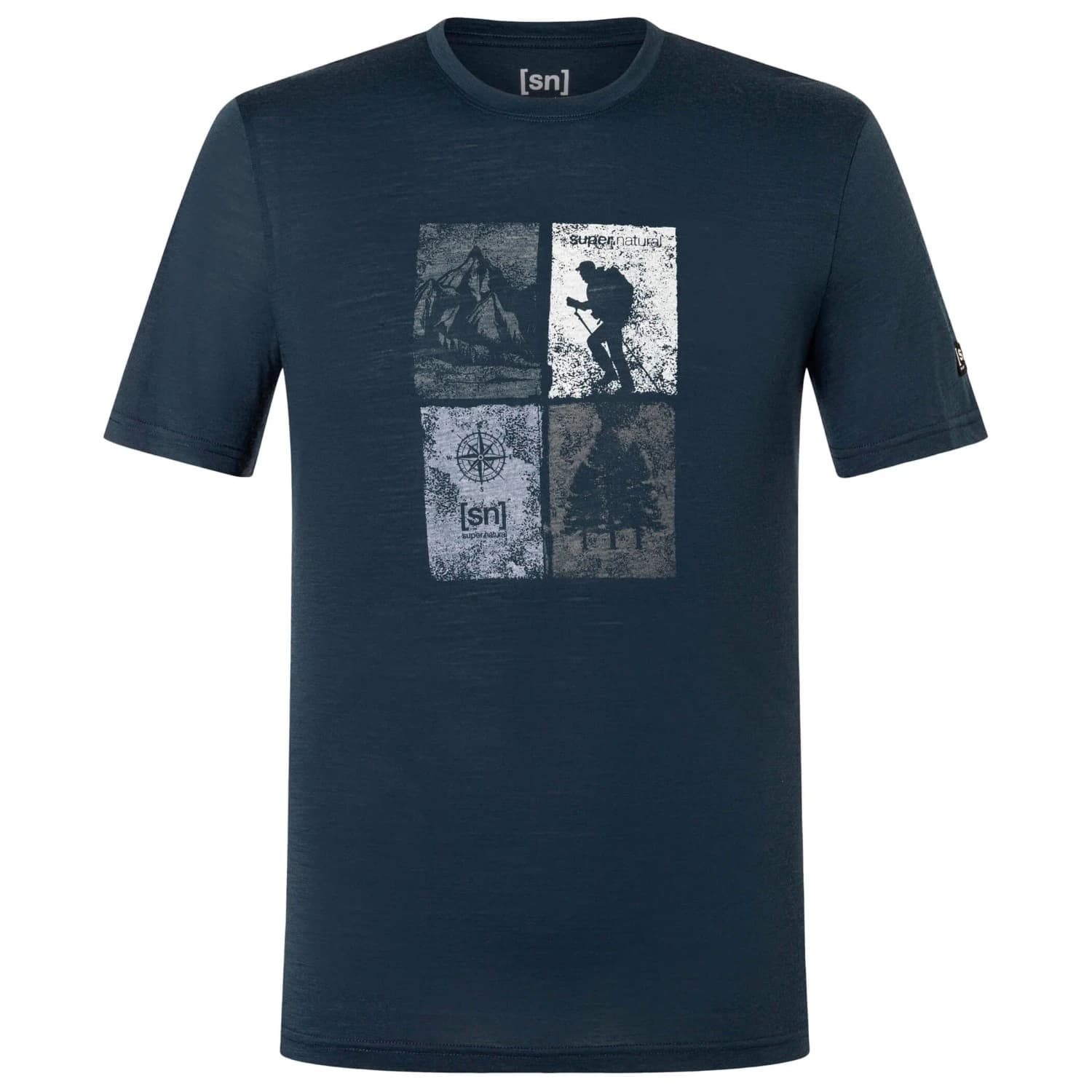 Мъжка мериносова блуза super.natural Go Hiking Tee Merino shirt - Blueberry / Various