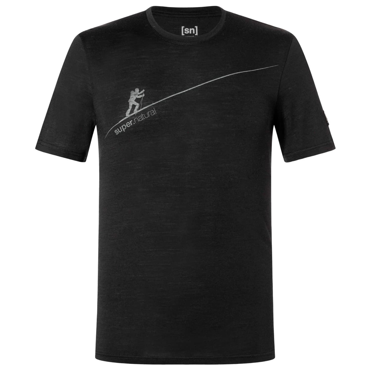 Мъжка мериносова блуза super.natural Haute Route Tee Merino shirt - Jet Black / Eucalyptus