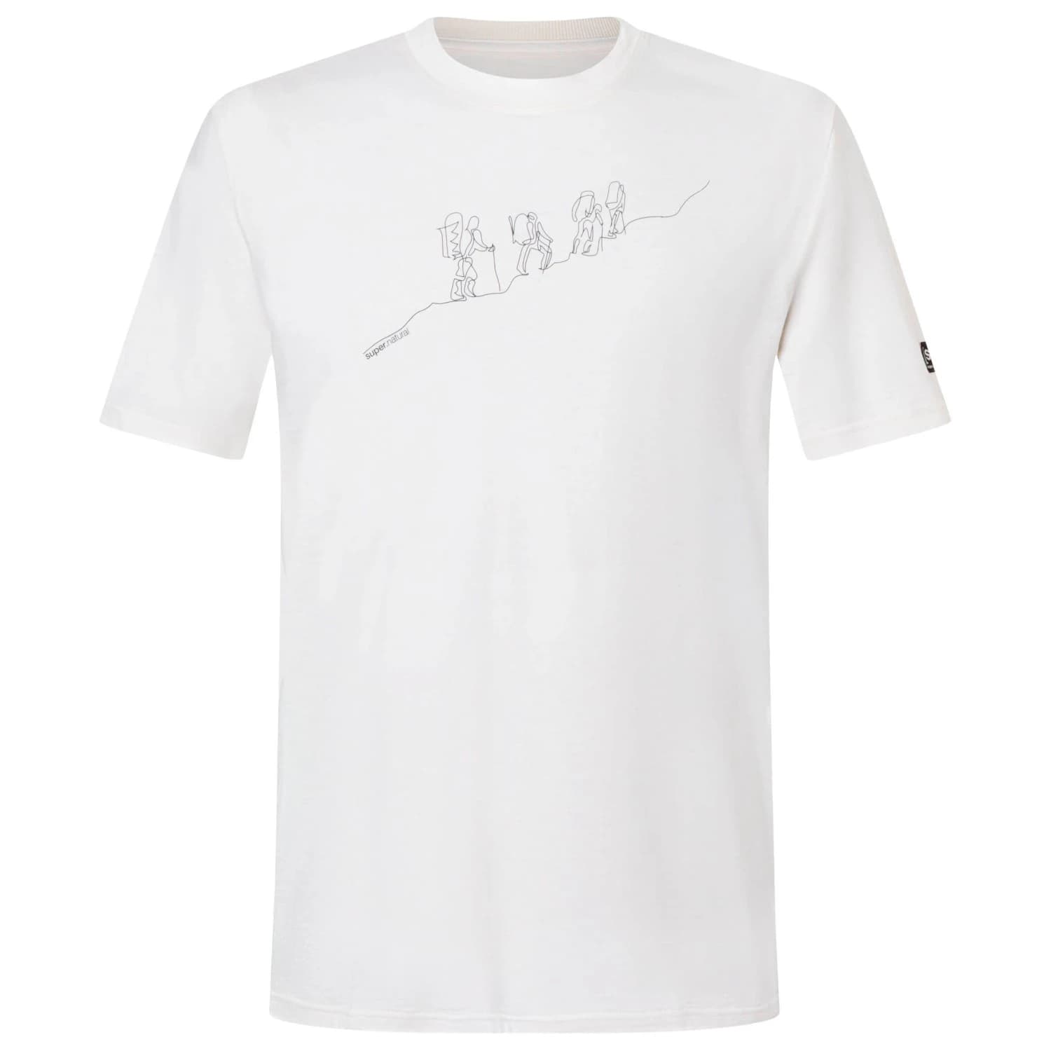Мъжка мериносова блуза super.natural Hiking Bio Cotton Tee Merino shirt - White / Eucalyptus