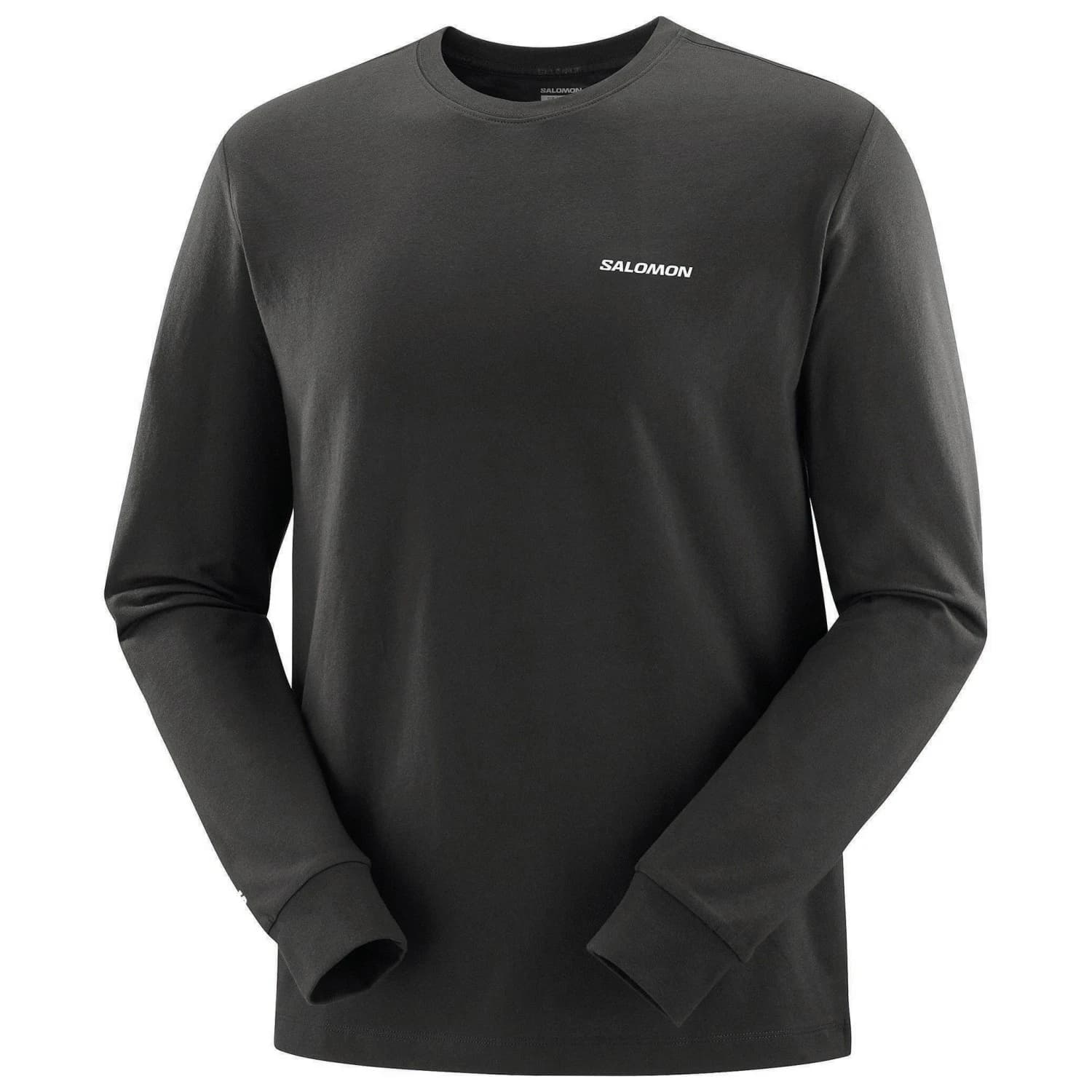 Мъжка блуза с дълъг ръкав Salomon Chest Logo Long Sleeve Tee Longsleeve - Deep Black