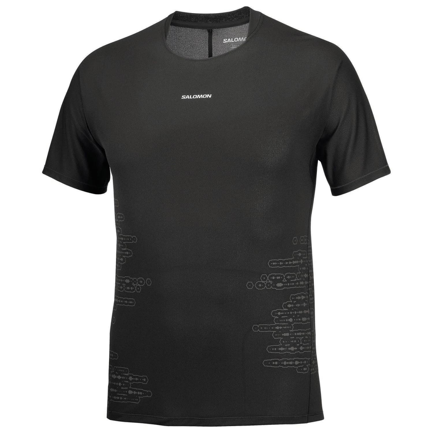 Мъжка тениска Salomon Sense Aero Short Sleeve Tee GFX Running shirt - Deep Black / Black Beauty