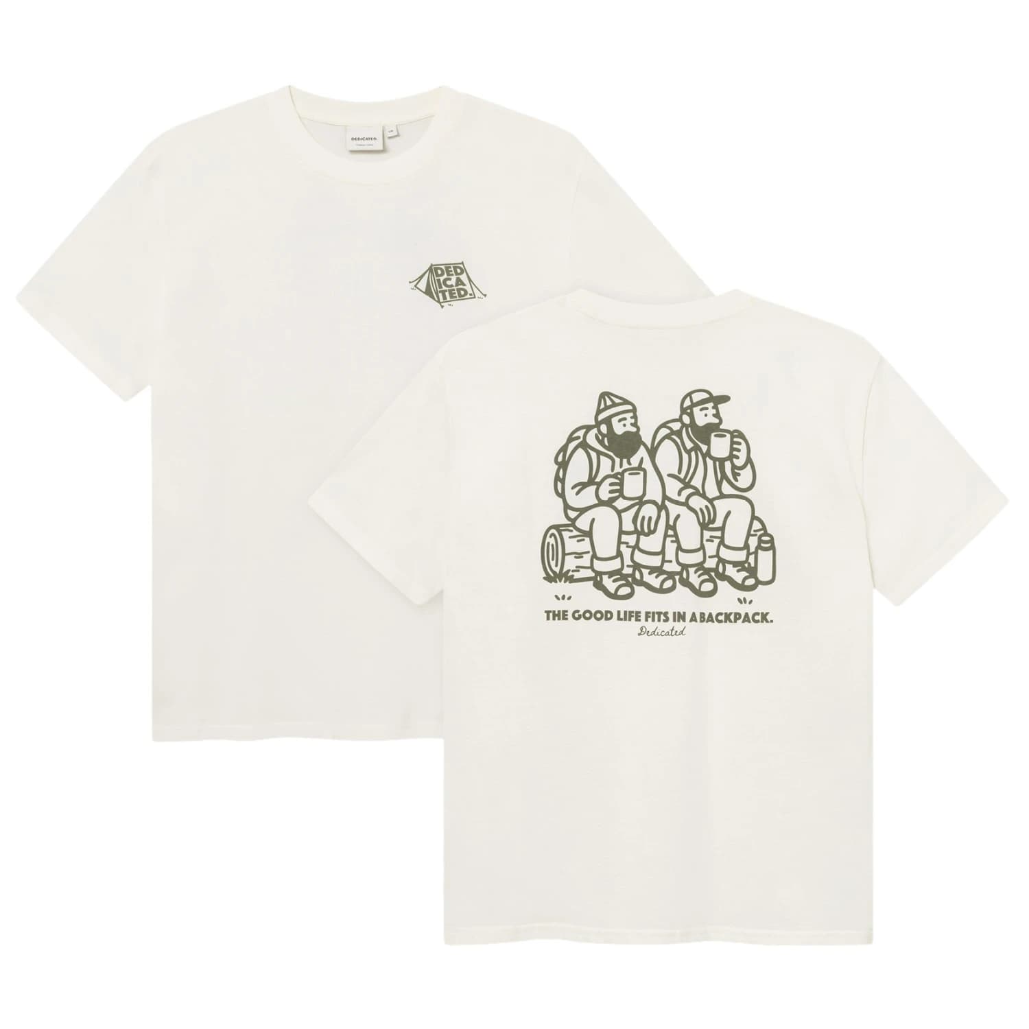 Мъжка тениска DEDICATED T-Shirt Stockholm Camp Crew T-shirt - Off-White