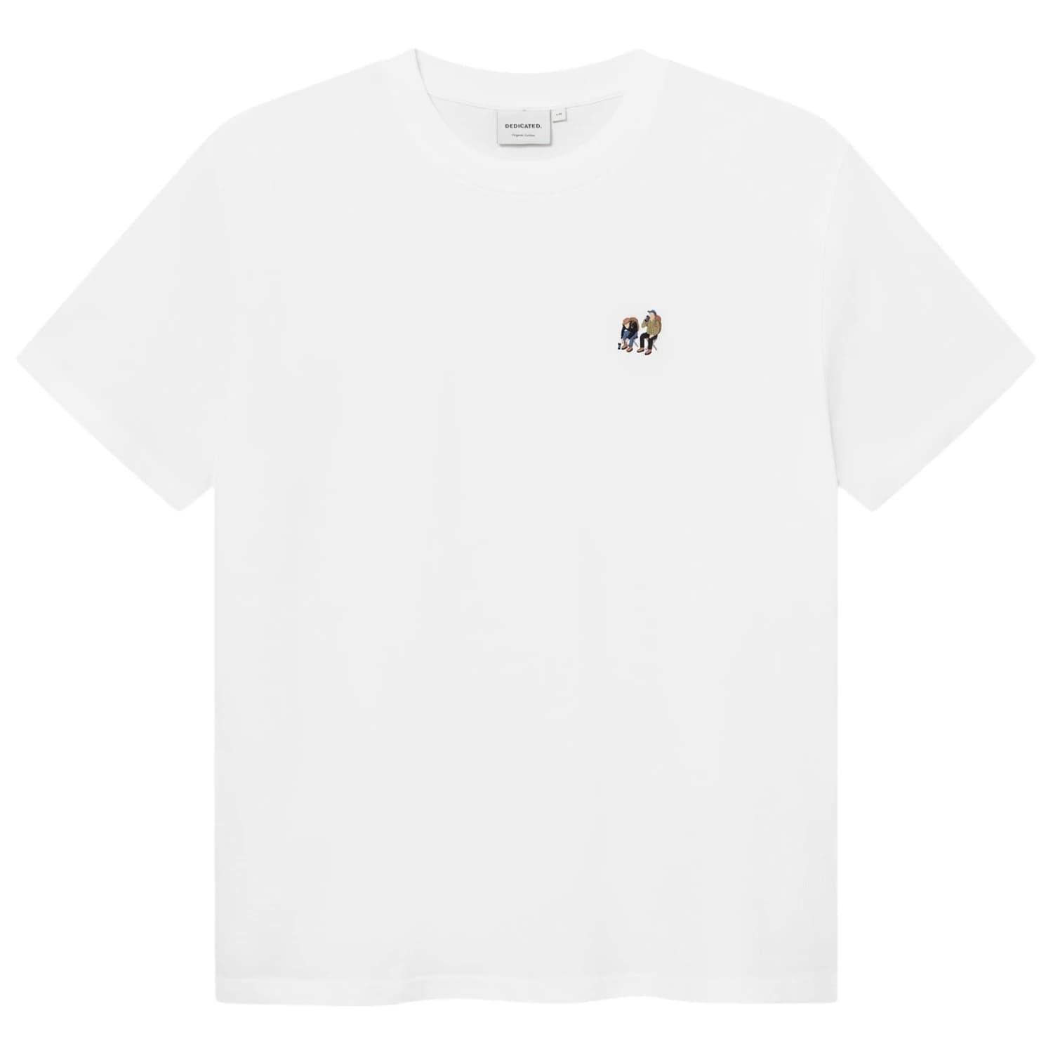 Мъжка тениска DEDICATED T-Shirt Stockholm Camp Crew EMB T-shirt - White
